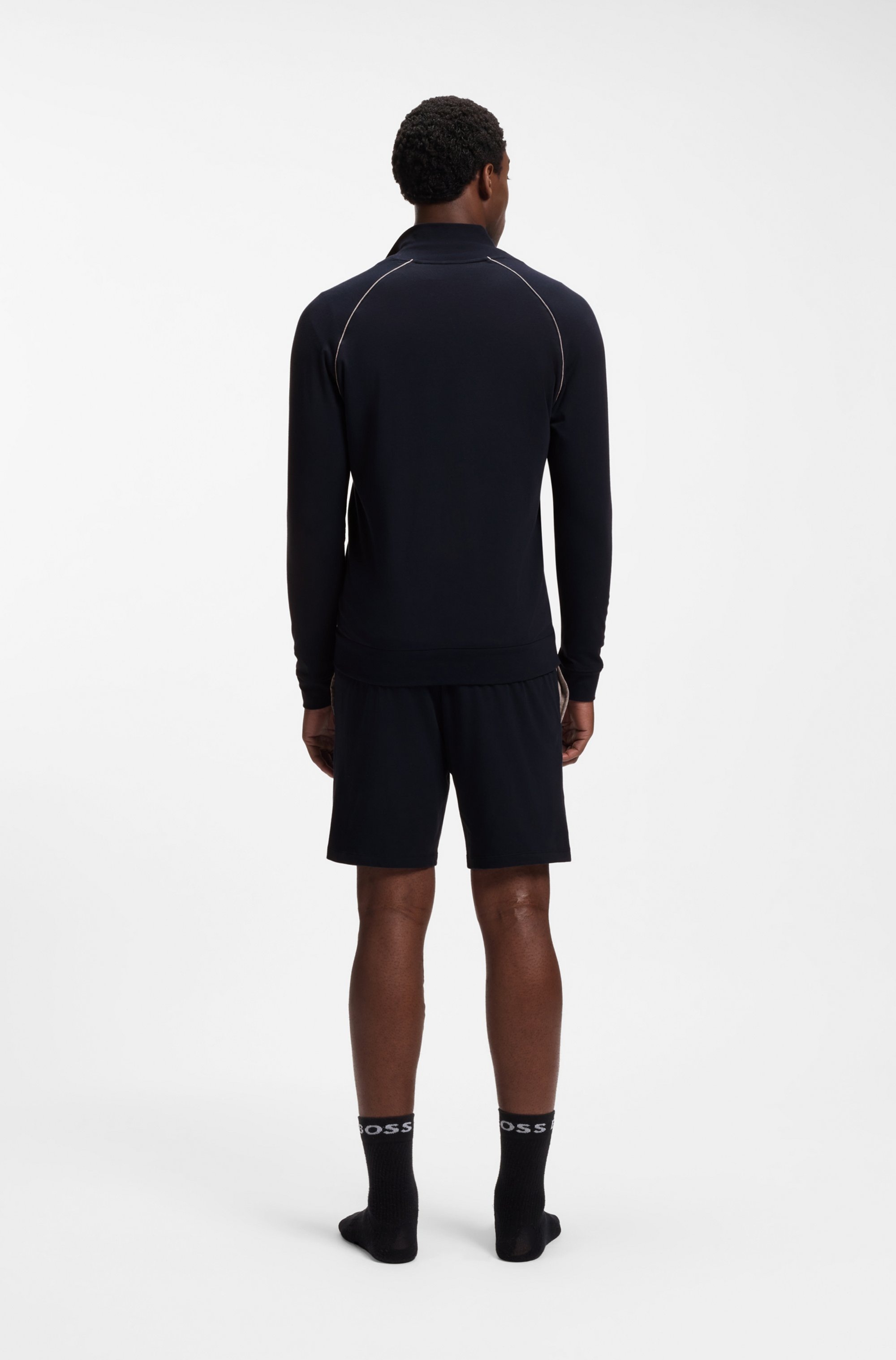 BOSS Sweatjacke »Mix&Match Jacket Z« mit Kontrastnaht am Ärmel