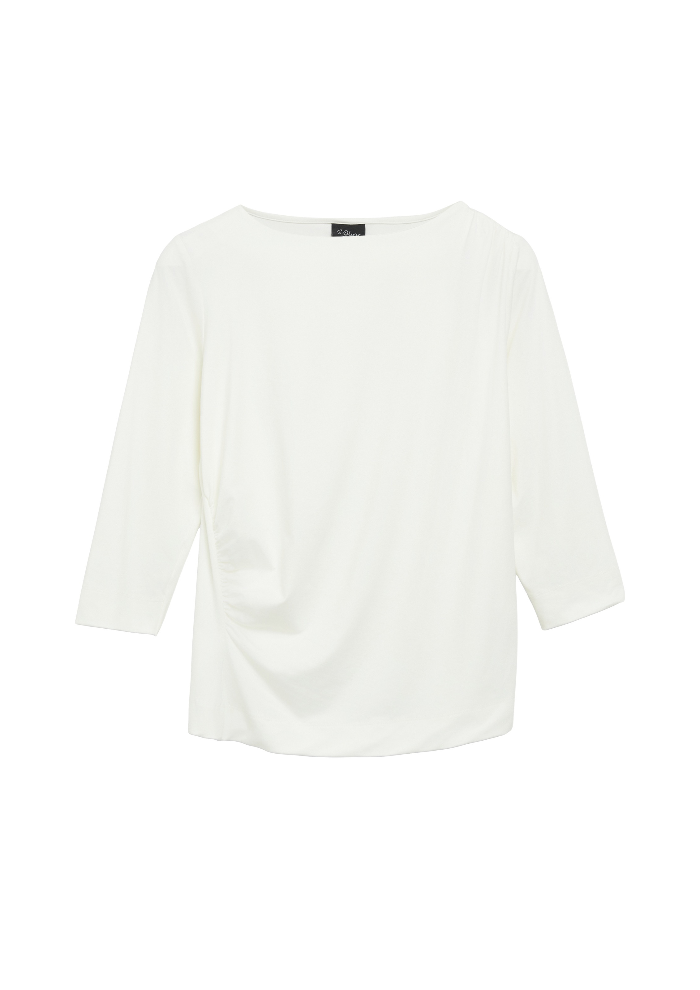 s.Oliver BLACK LABEL 3/4-Arm-Shirt Sommershirt mit seitlicher Saffung
