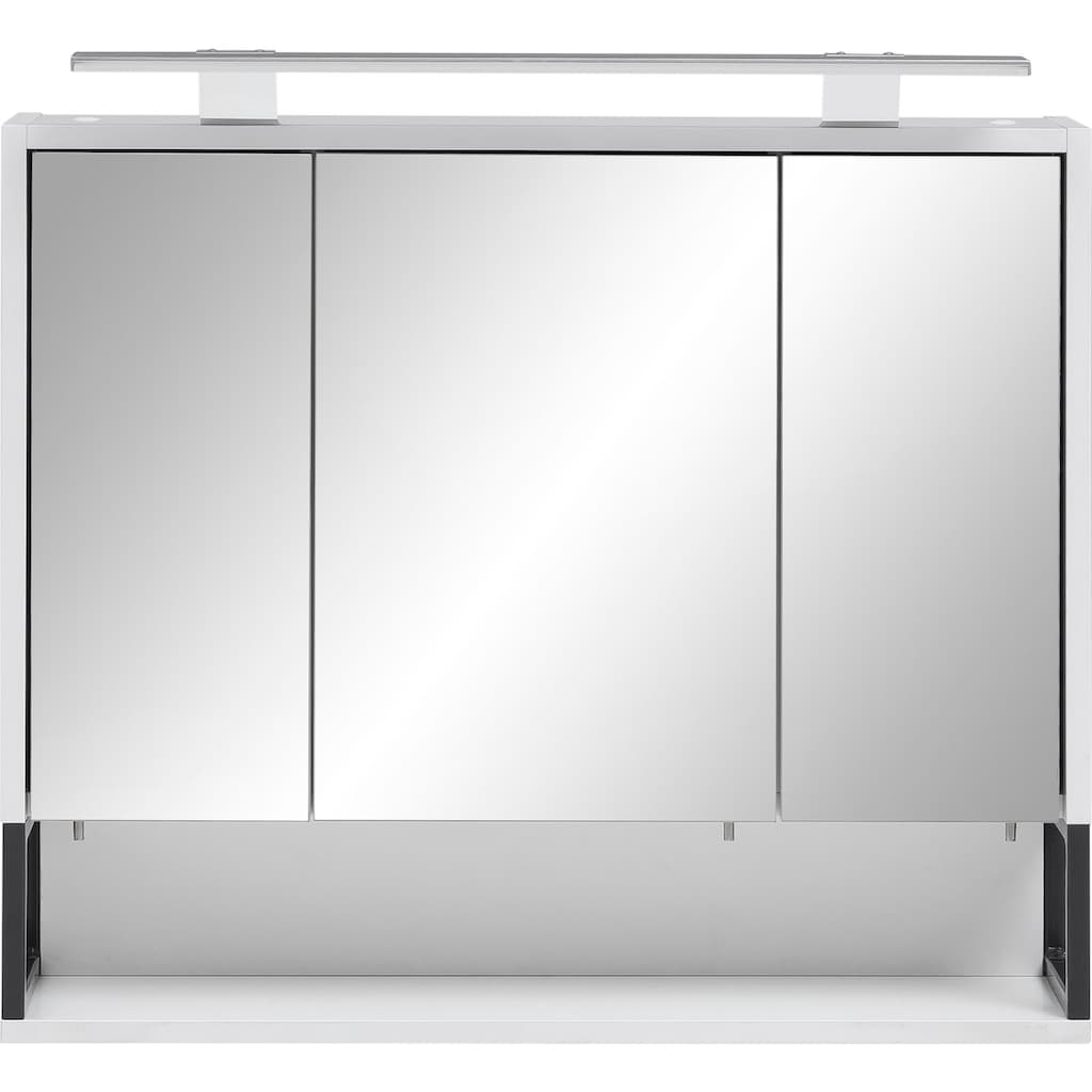 Schildmeyer Spiegelschrank »Limone«, Breite 70 cm, 3-türig, LED-Beleuchtung, Schalter-/Steckdosenbox