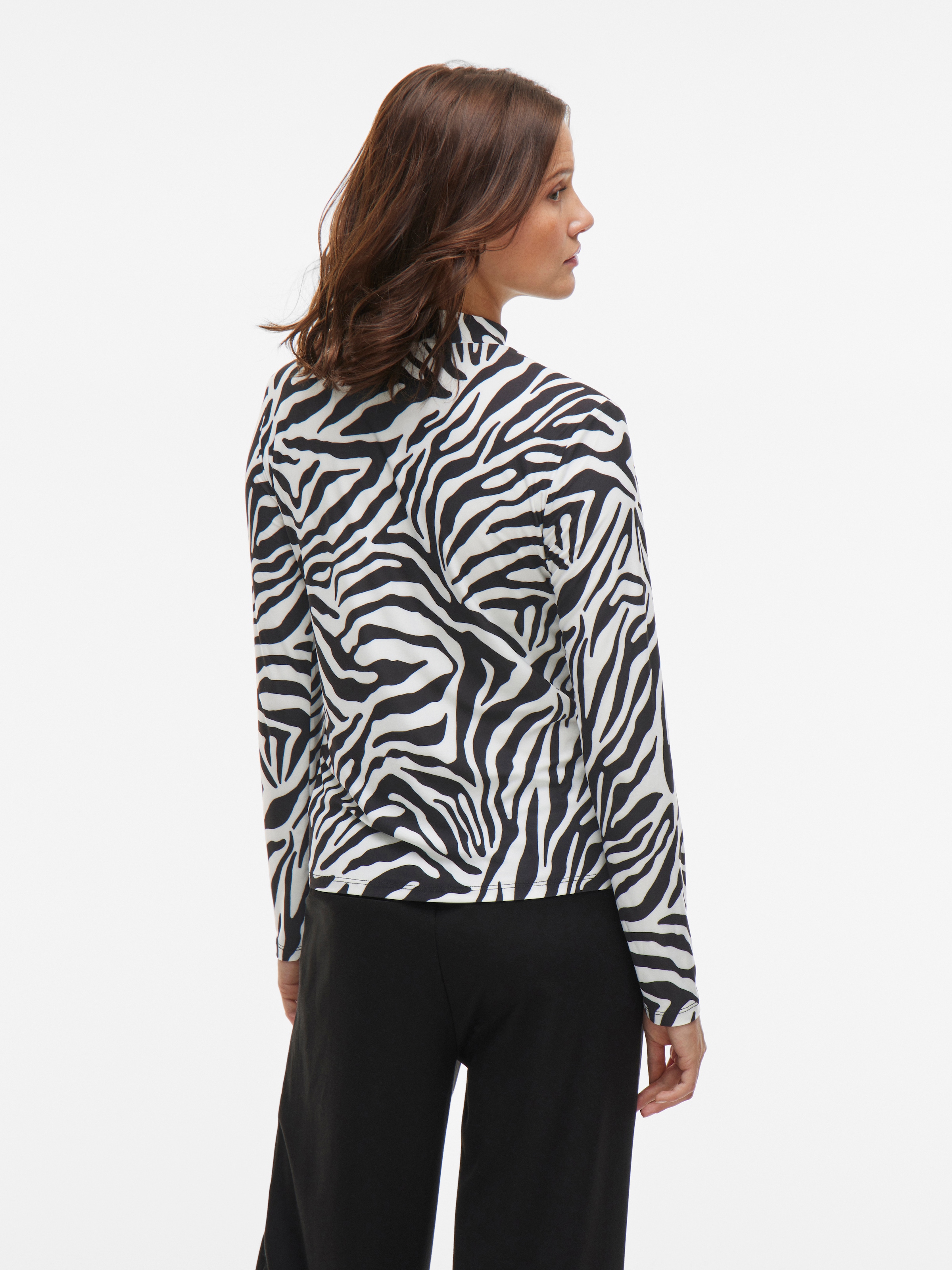 Vila Stehkragenshirt »VILEOA L/S ROLLNECK TOP - NOOS« Materialmix, regular fit