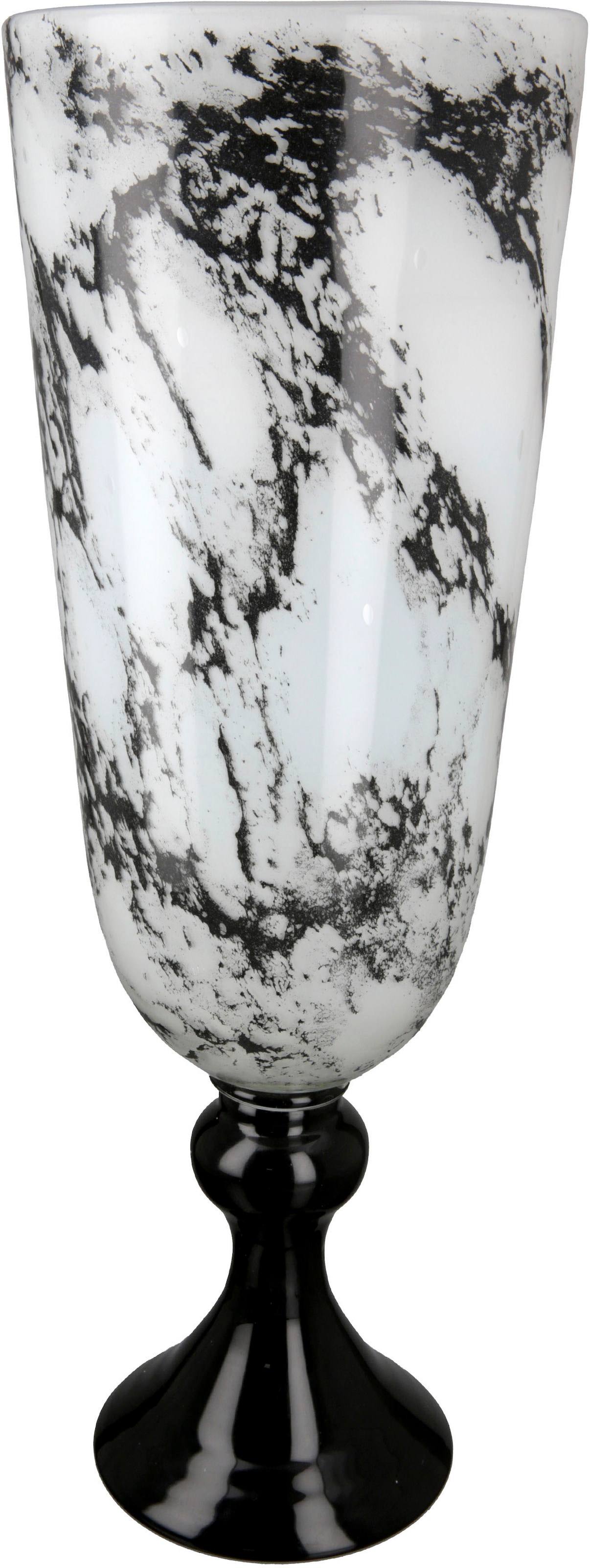 Casablanca by Gilde Tischvase »Pokal Vase Trophy, mit Marmorfinish«, (1 St.), dekorative Vase aus Glas, Blumenvase