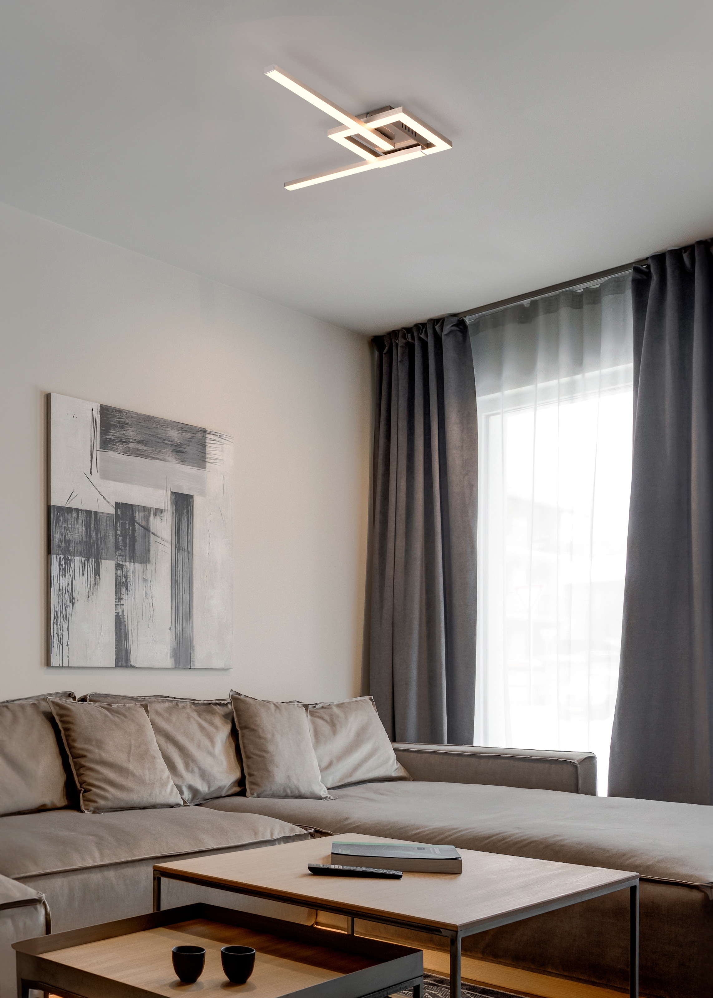 my home LED Deckenleuchte »DAVINIA, als Deckenlampe oder Wandlampe mögl, LED Stäbe schwenkbar«, 1 flammig, Leuchtmittel LED-Board | LED fest integriert, warmweiß 3000K 1860 Lumen 54x16 cm beweglich Flurlampe Wohnzimmerlampe