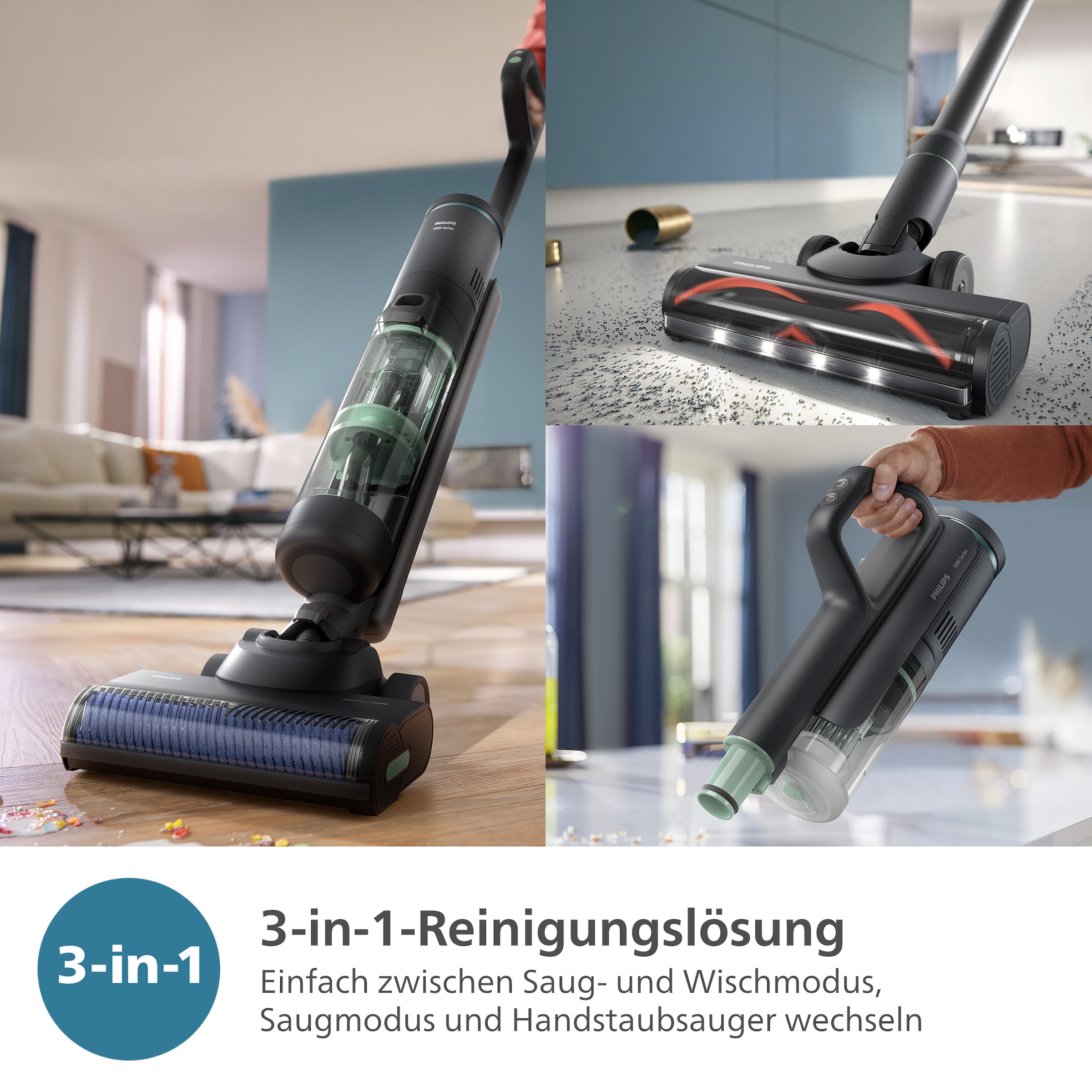 Philips Nass-Trocken-Akkusauger »AquaTrio Cordless 7000 Series XW7263/11«, günstig online kaufen