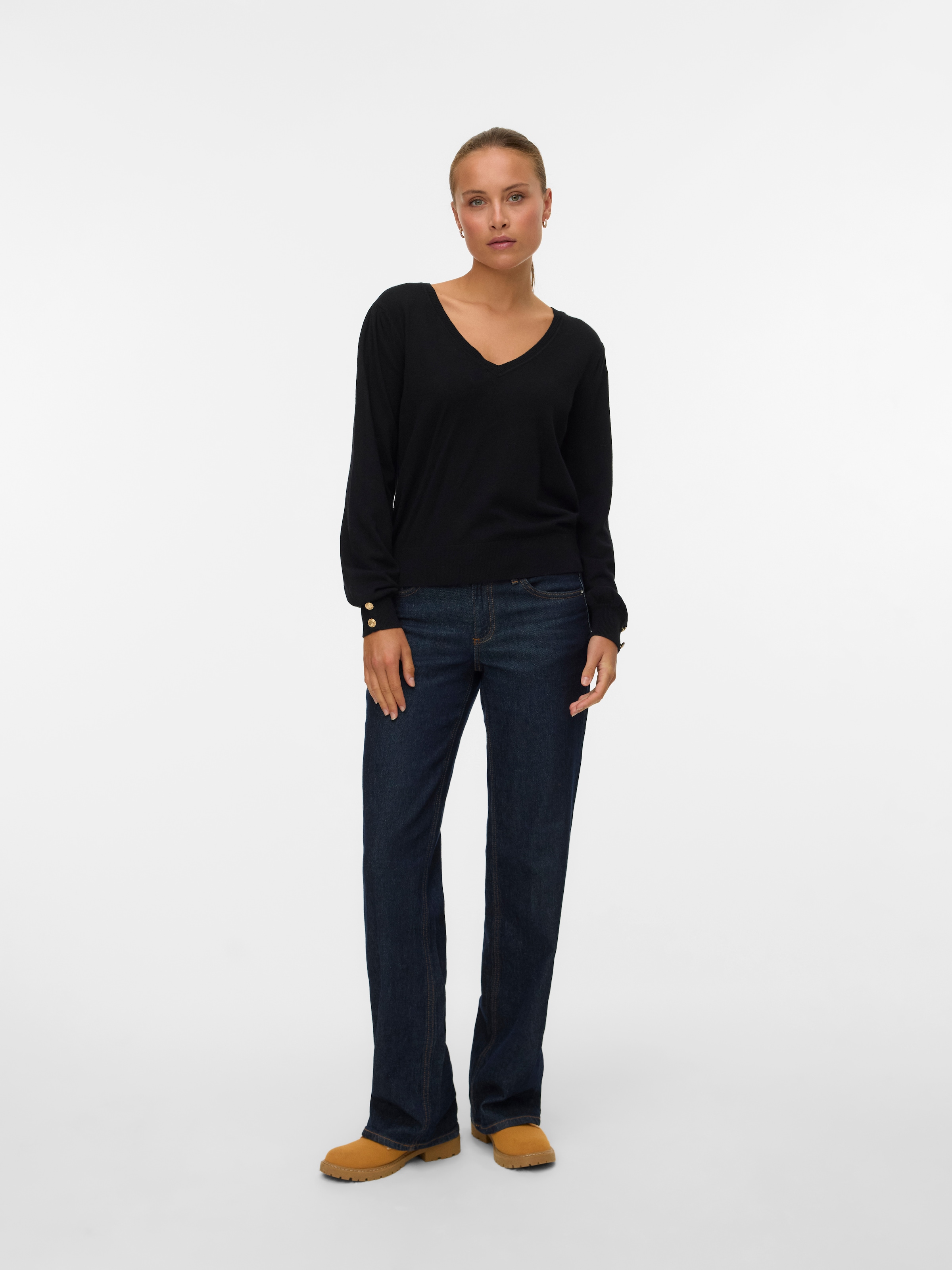 Vero Moda V-Ausschnitt-Pullover »VMHOLLYKARIS LS V-NECK PULLOVER GA BOO«