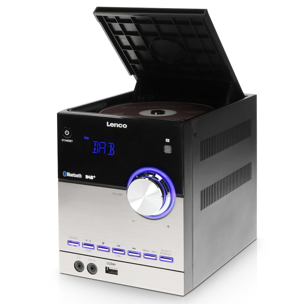 Lenco Microanlage »MC-150 Micro Stereoanlage mit DAB+, FM, CD, BT, USB«, (Bluetooth Digitalradio (DAB+) 10 W)