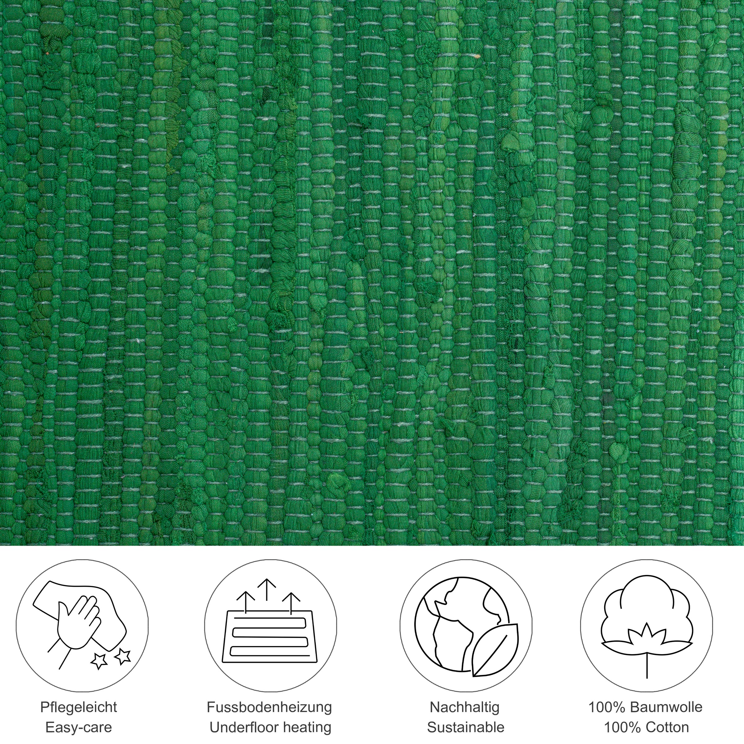 THEKO Teppich »Happy Cotton Fleckerl, handgewebt«, rechteckig, 5 mm Höhe, F günstig online kaufen