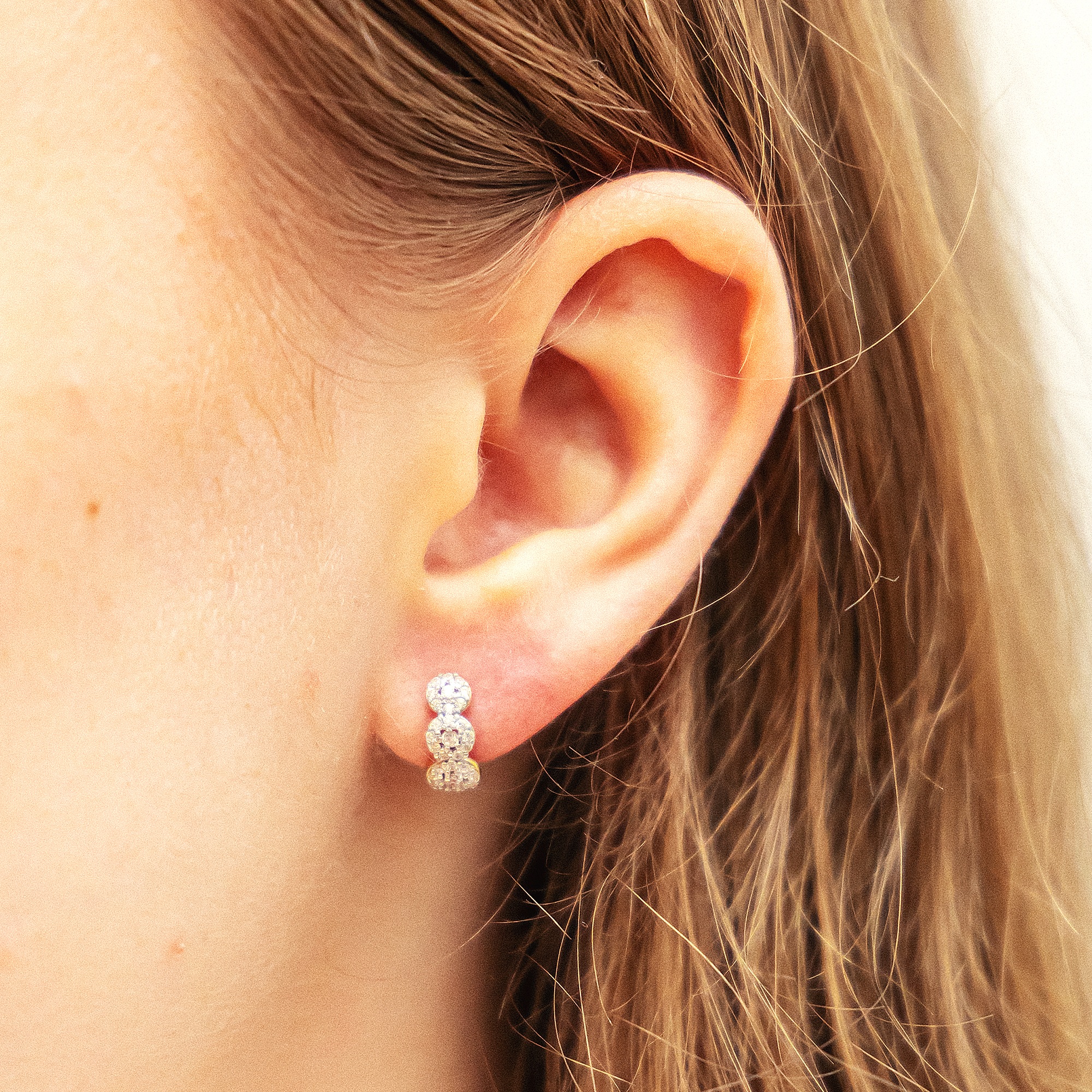 Fascination by Ellen K. Paar Ohrstecker »Gold 585 mit 60x Zirkonia weiß«