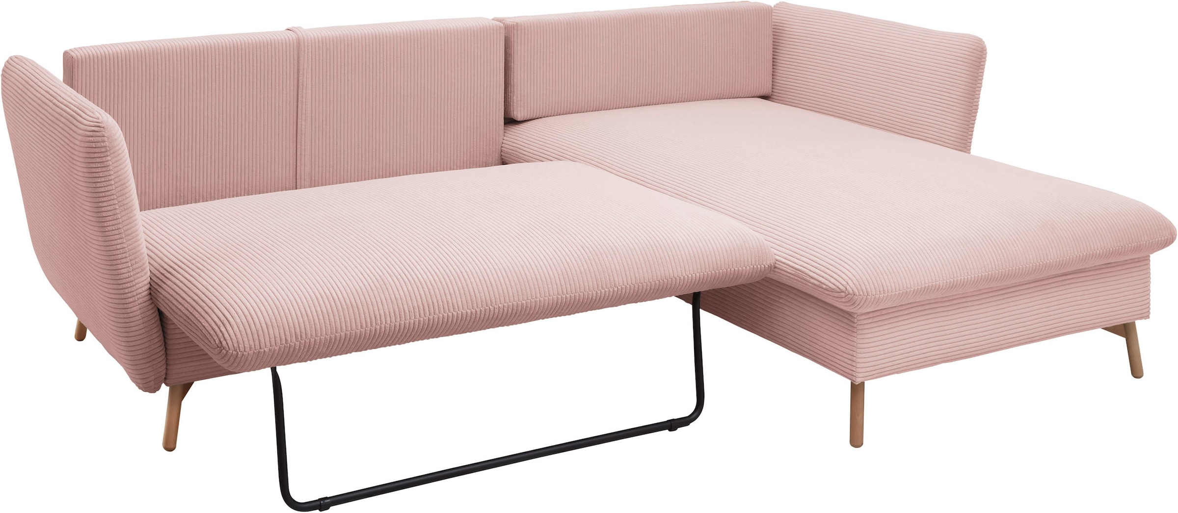andas Ecksofa »MERLE, 258 cm, L-Form, traumhafter Cord,«, mit Bettfunktion und Bettkasten, Liegefläche 224 x 139
