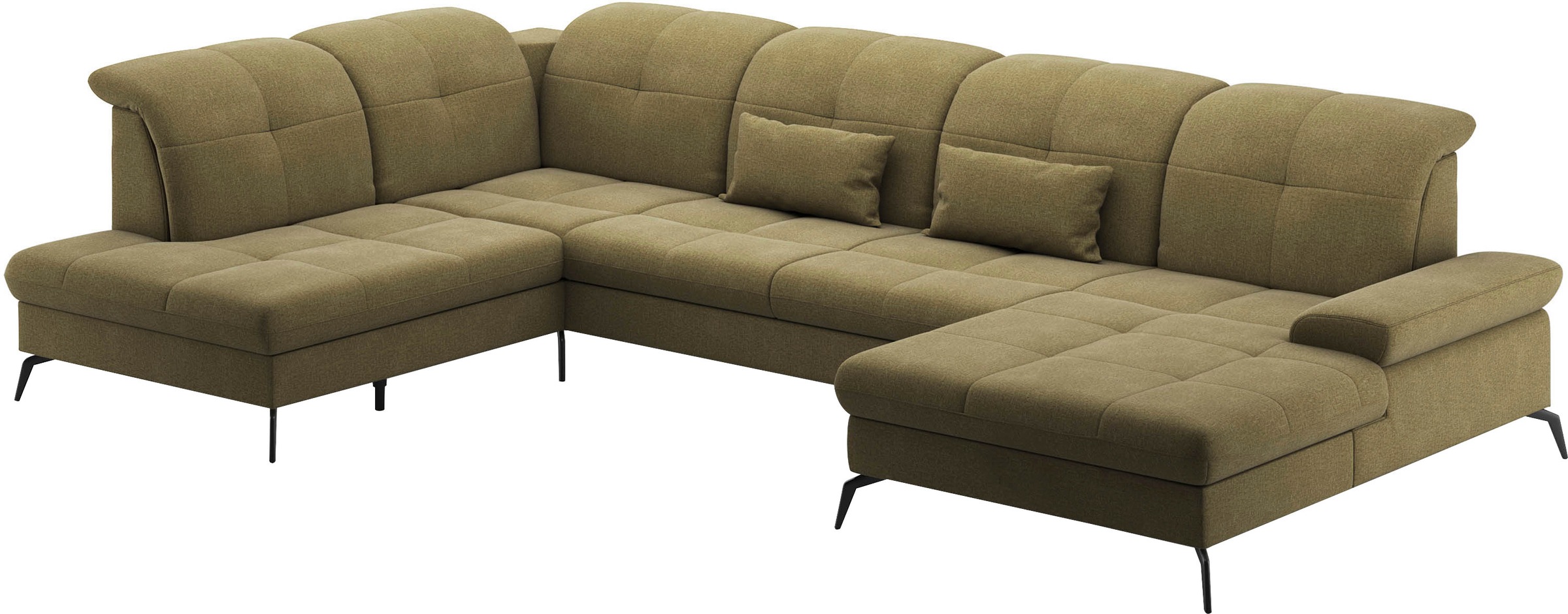 sit&more Wohnlandschaft »Amica, U-Form, inkl. Sitztiefenverstellung und Armteilverstellung«, wahlweise mit Kopfteilverstellung, Bettfunktion und Bettkasten