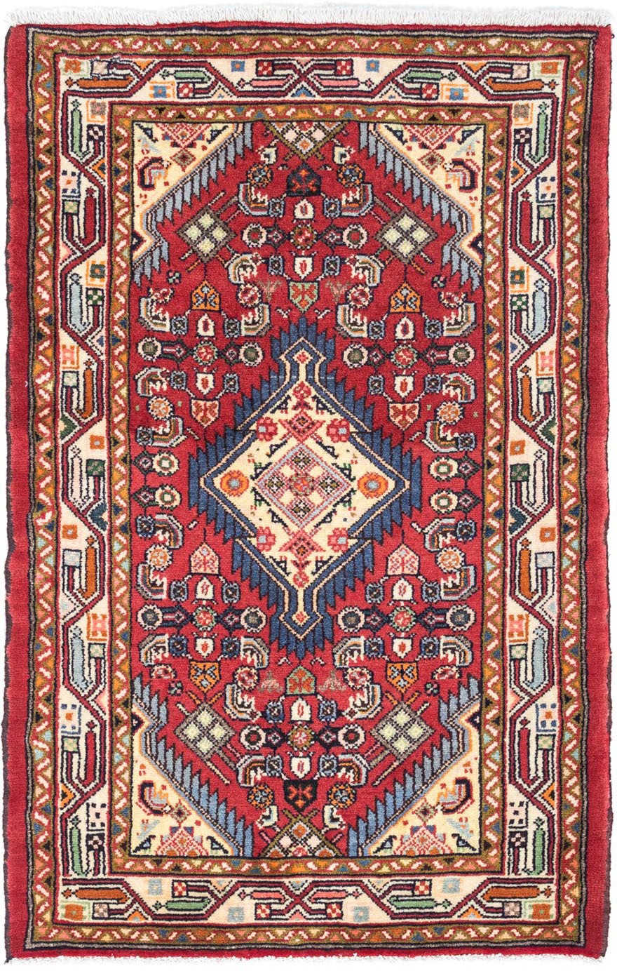 morgenland Wollteppich »Hosseinabad Medaillon Rosso scuro 125 x 80 cm«, rec günstig online kaufen