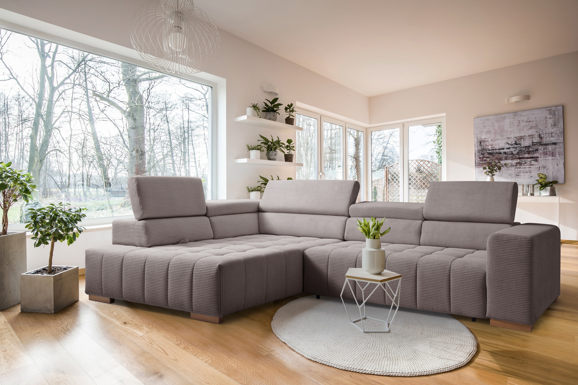 exxpo - sofa fashion Ecksofa »Elianos, hoher Sitzkomfort, aufwendige Kreuzs günstig online kaufen