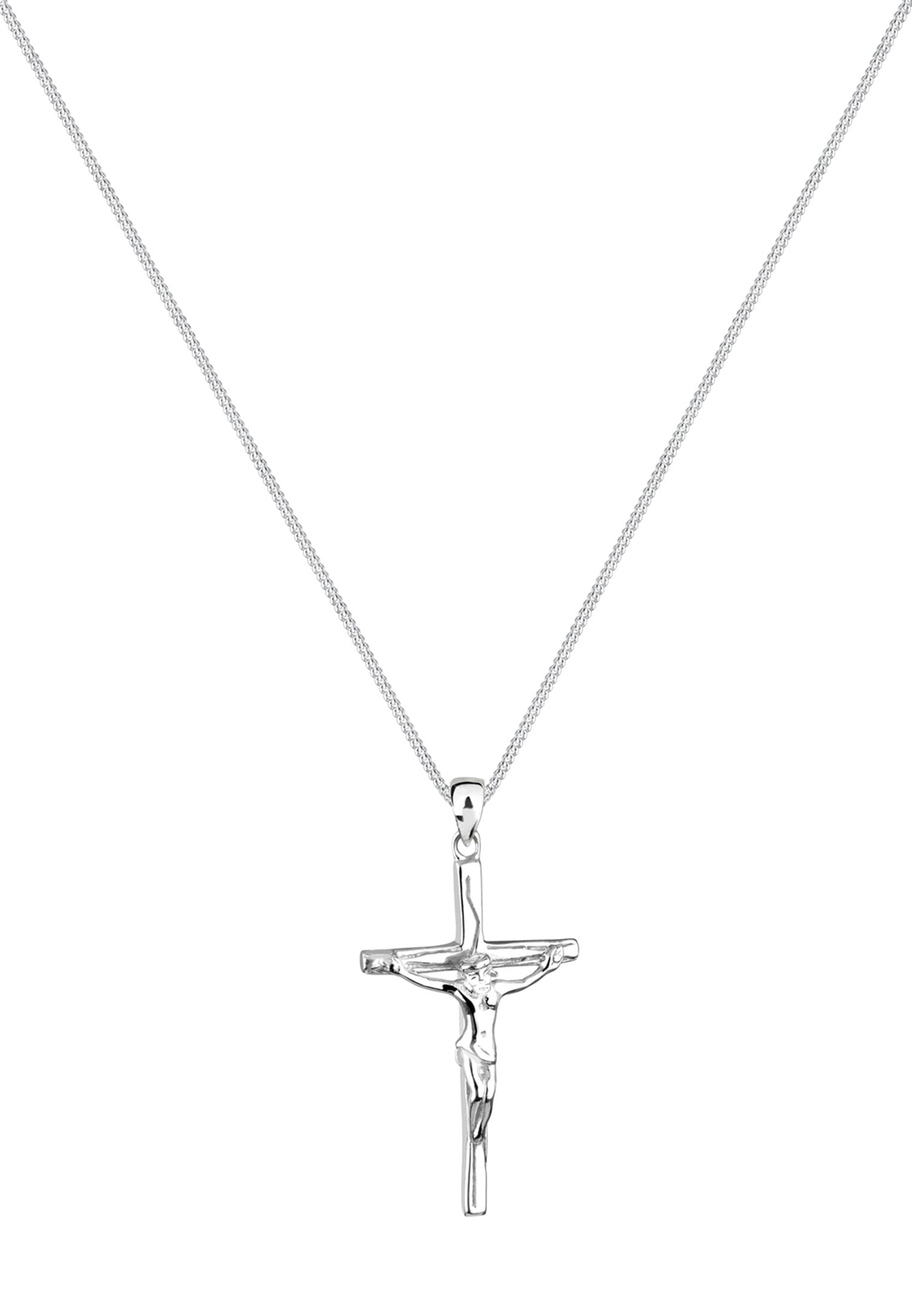 Elli Kette mit Anhänger »mit Anhänger Kreuz Jesus Kruzifix 925 Silber«