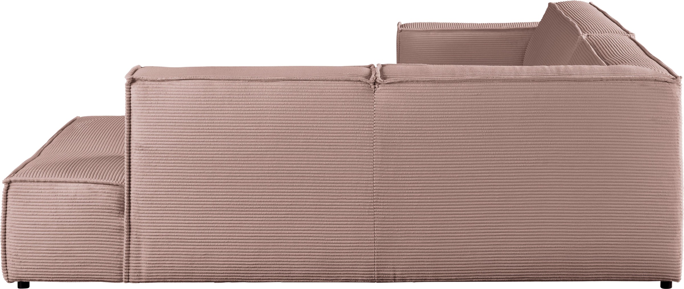 3C Candy Ecksofa »Matteo in elegant, kubischer Formensprache, bequem, L-Form«, mit auffälliger Kedernaht, Cord-Bezug, Lounge-Charakter