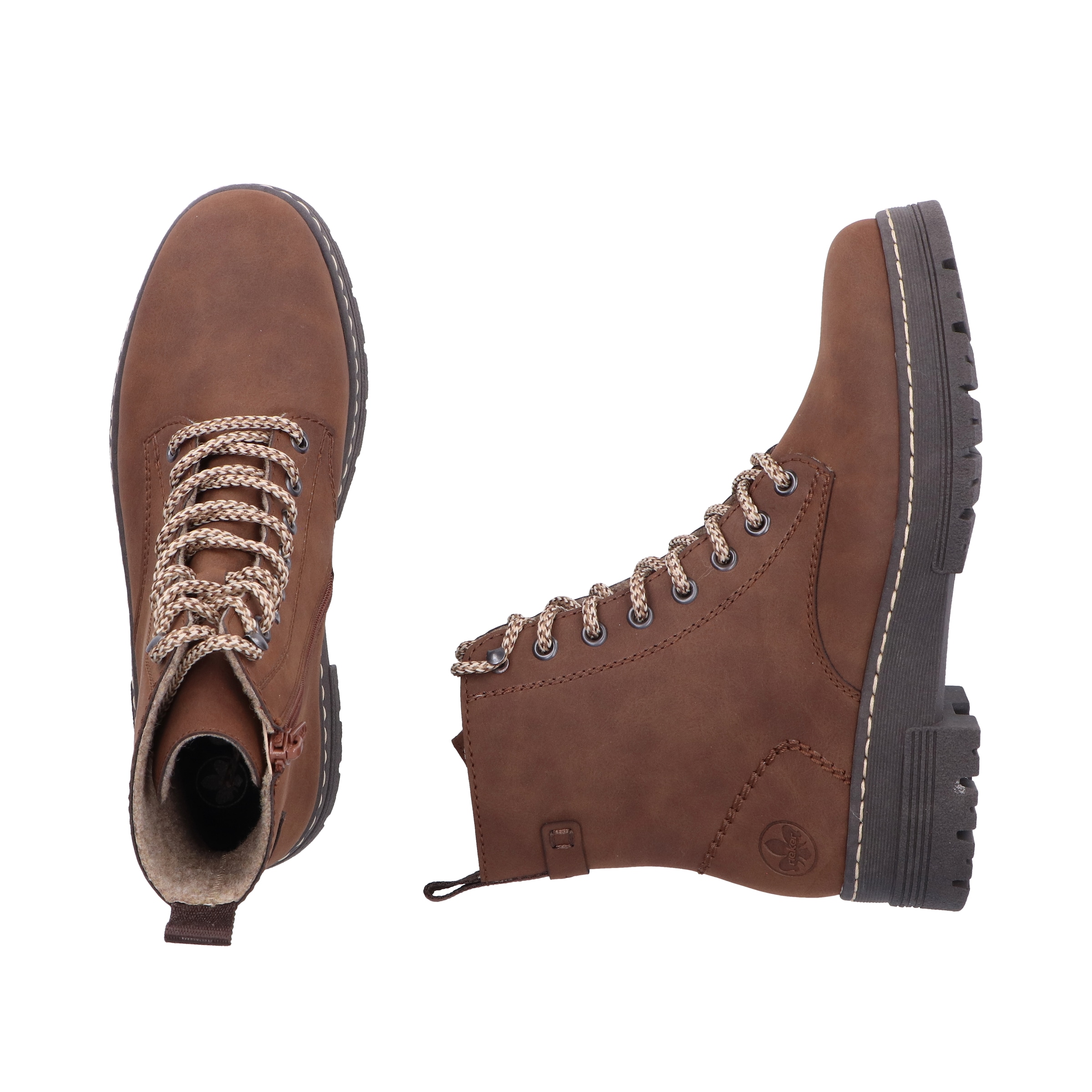 Rieker Schnürstiefelette, Schnürboots, Plateauboots, Profilsohle, mit Innenreißverschluss