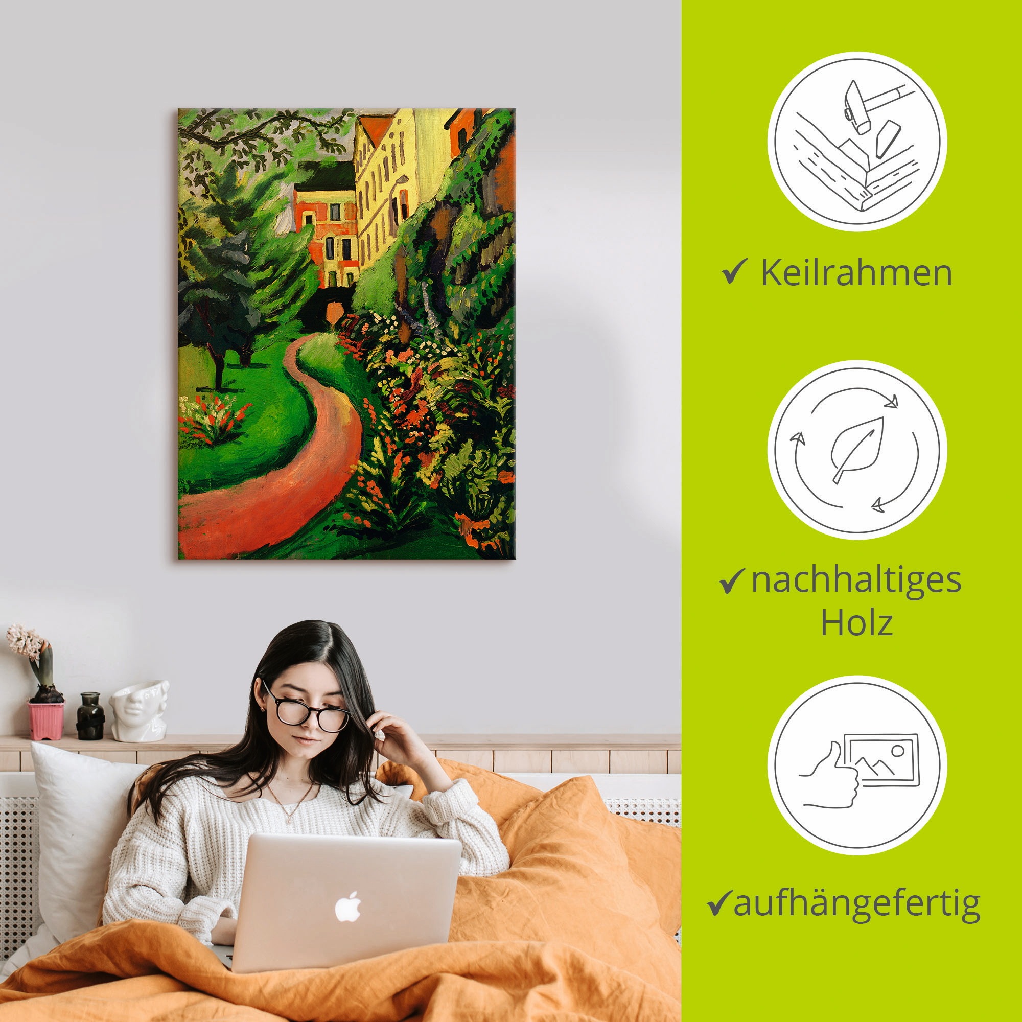 Artland Wandbild »Unser Garten mit blühenden Rabatten«, Garten, (1 St.), als Leinwandbild, Poster in verschied. Größen