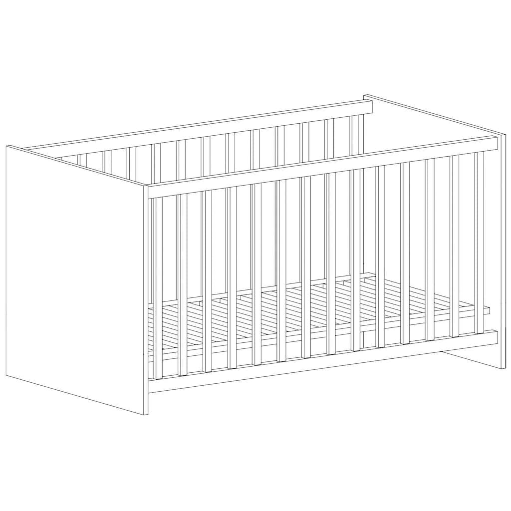 Lüttenhütt Babyzimmer-Komplettset »Geert«, (Set, 4 St., Kinderbett, Regal, Schrank, Wickelkommode), Made in Germany; mit Kinderbett, Regal, Schrank und Wickelkommode