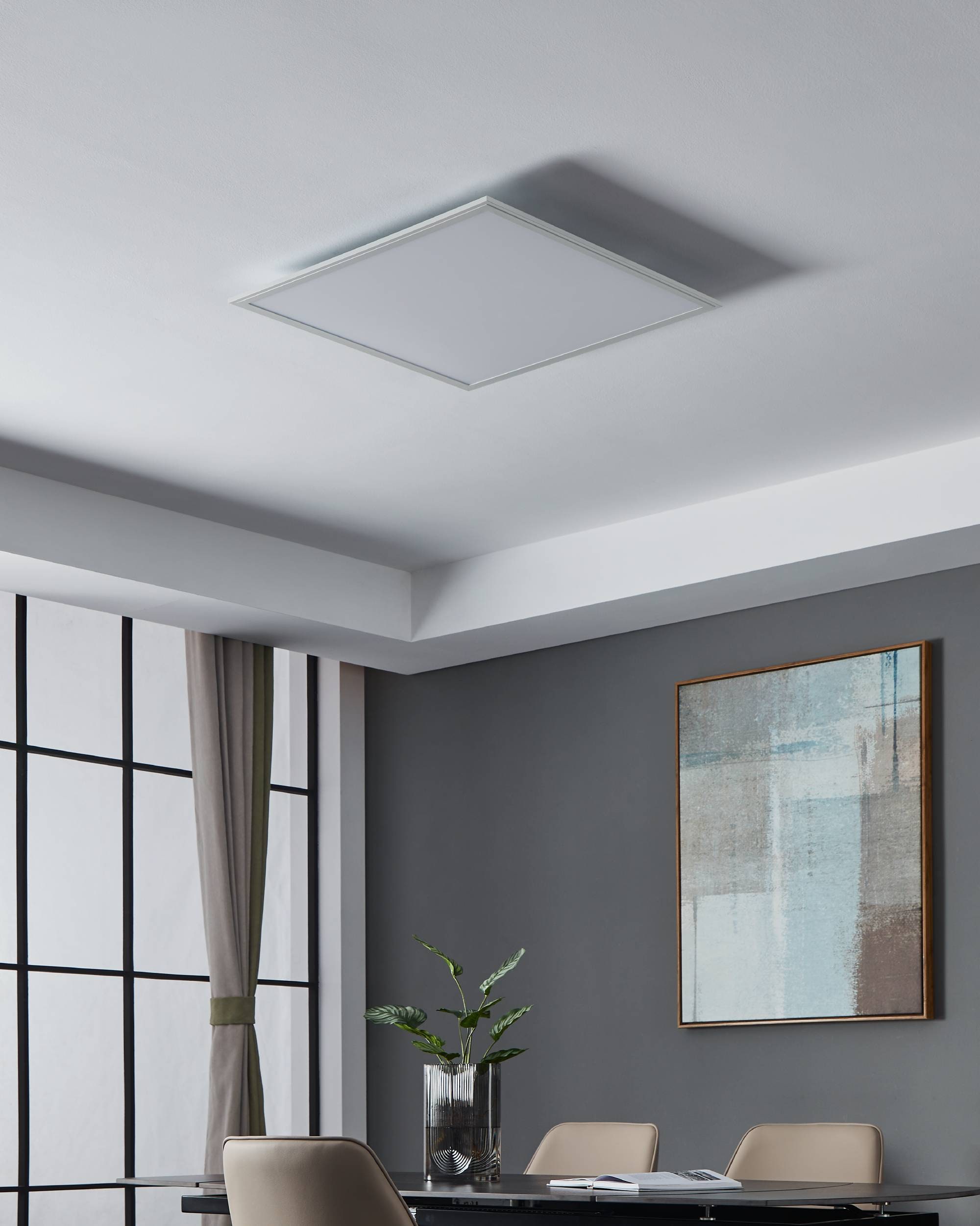EGLO Deckenleuchte »SALOBRENA-Z Deckenlampe weiß, ZigBee 3.0, Timer, Panel, Disco-Modus«, Leuchtmittel LED-Modul | LED fest integriert, App/Sprachsteuerung Alexa, 59,5x59,5x5cm, exkl. Fernbedienung