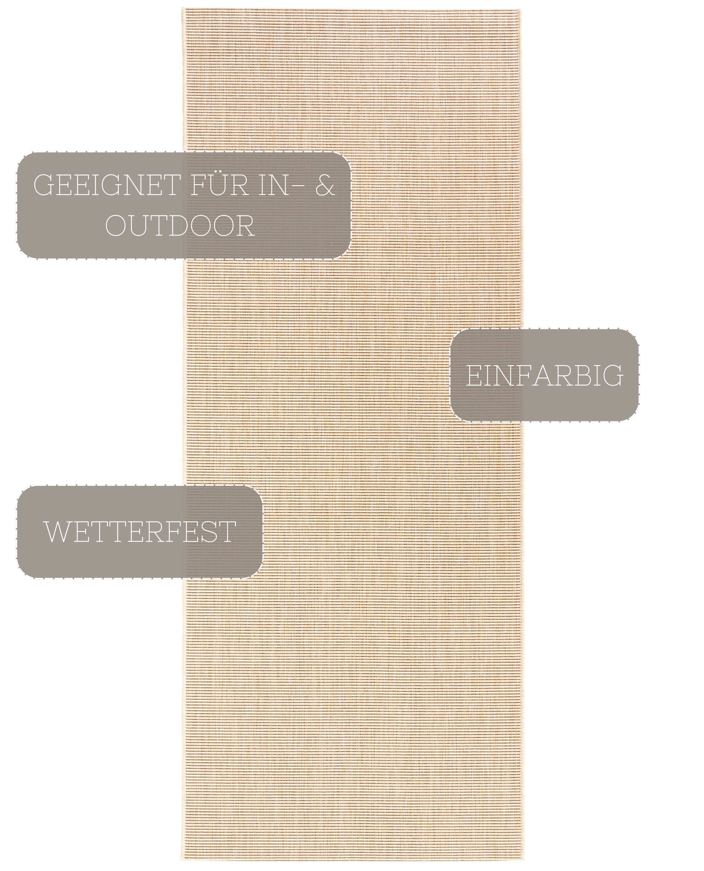 HANSE Home Teppich »Match«, rechteckig, 8 mm Höhe, In-& Outdoor, Kurzflor, Läufer, Modern, Unifarben, Wohnzimmer, Balkon