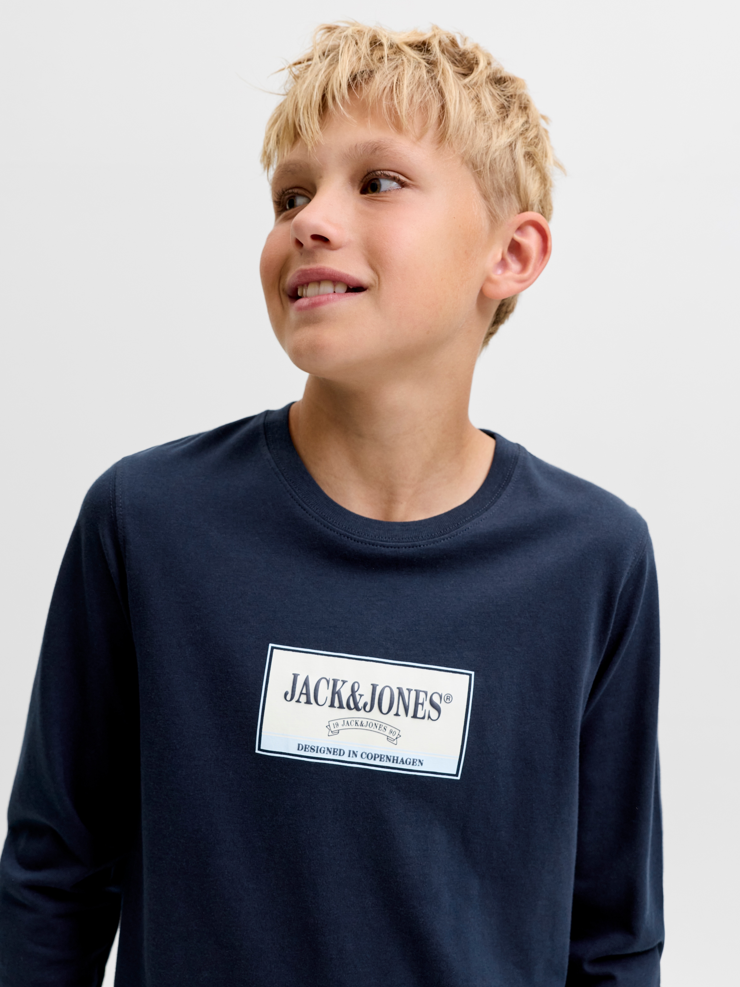 Jack & Jones Junior Langarmshirt »JORFREDERIKSBERG GRAPHIC BOX TEE LS JNR« Baumwolle, regular fit