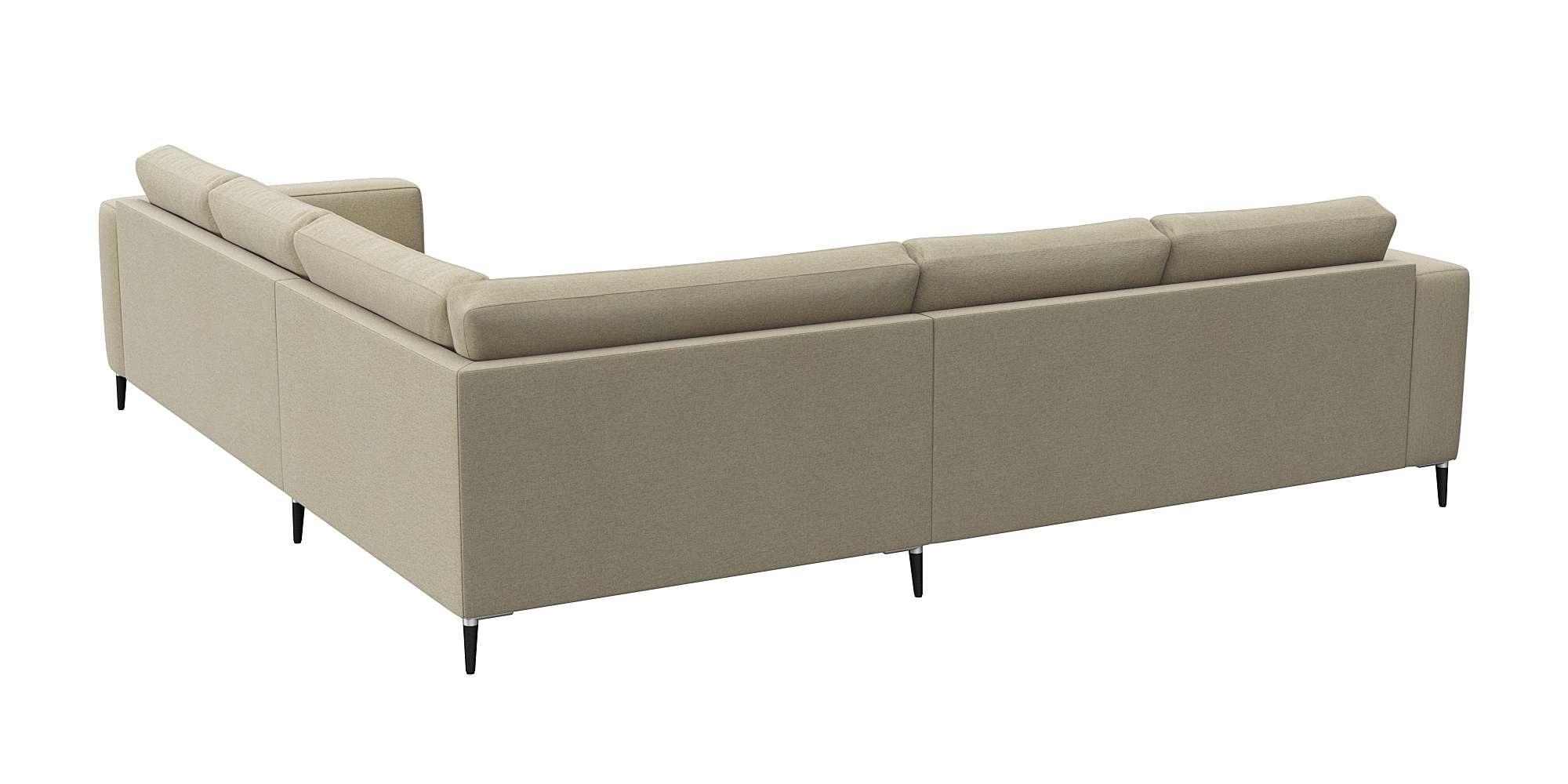 FLEXLUX Ecksofa »Fiore, L-Form, bequem und komfortabel durch hochwertigem Sitzaufbau«, schmale Armlehnen, Kaltschaum, Füße Alu+schwarz
