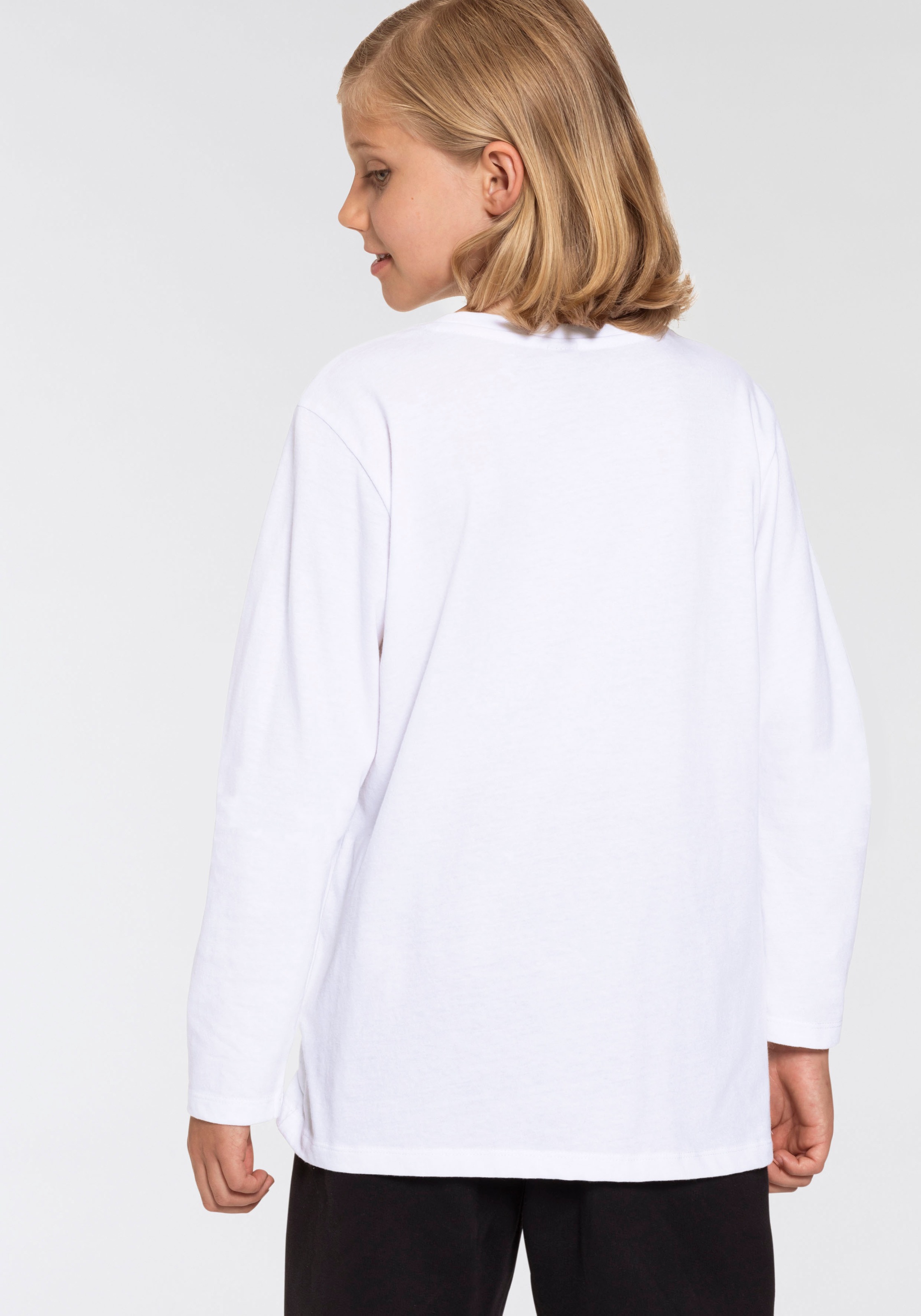 Bench. Langarmshirt mit in bestellen »Basic«, im Druck Online-Shop Kontrastfarbe