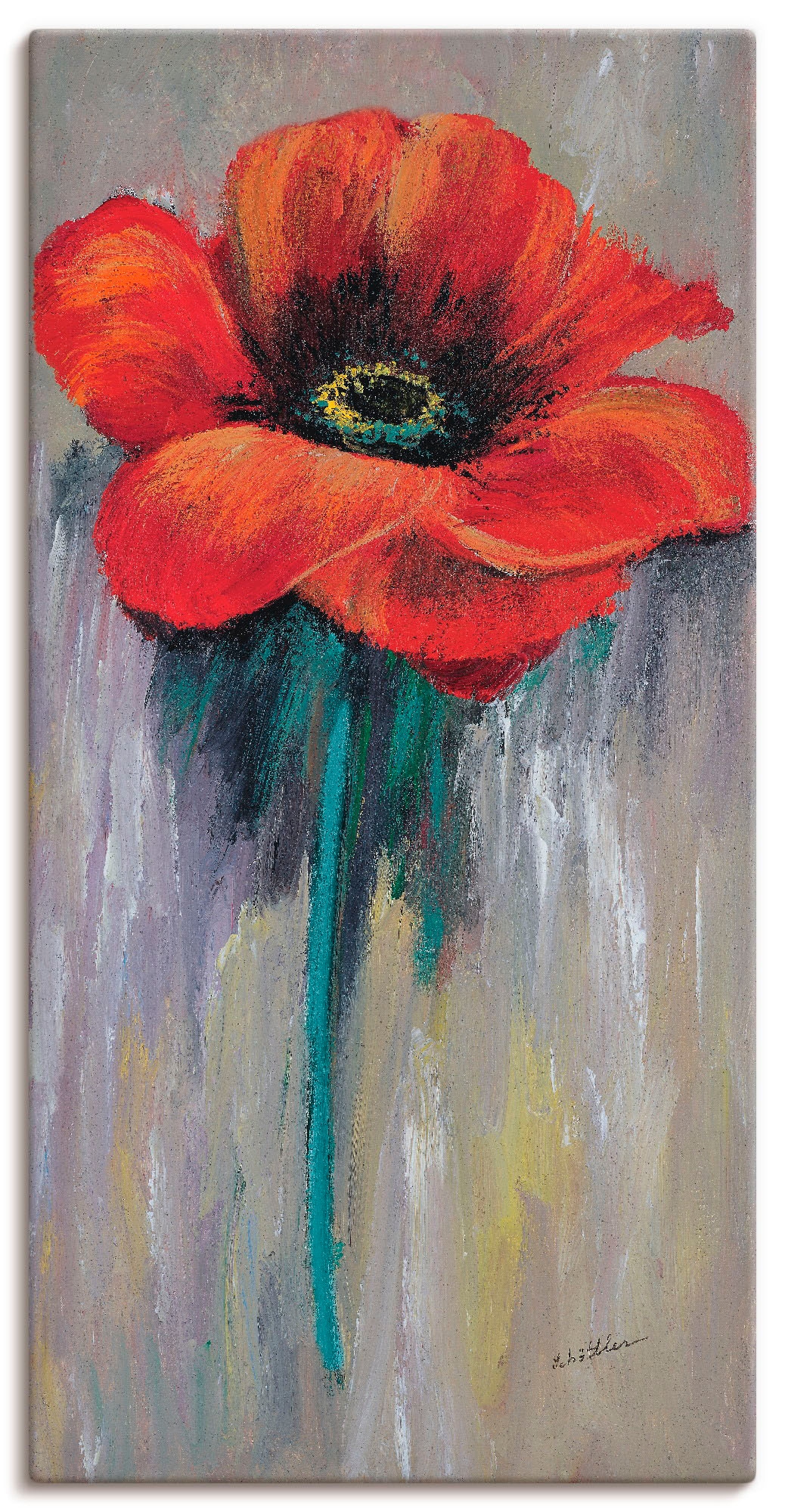 Artland Leinwandbild »Roter Mohn II«, Blumen, (1 St.), auf Keilrahmen gespa günstig online kaufen