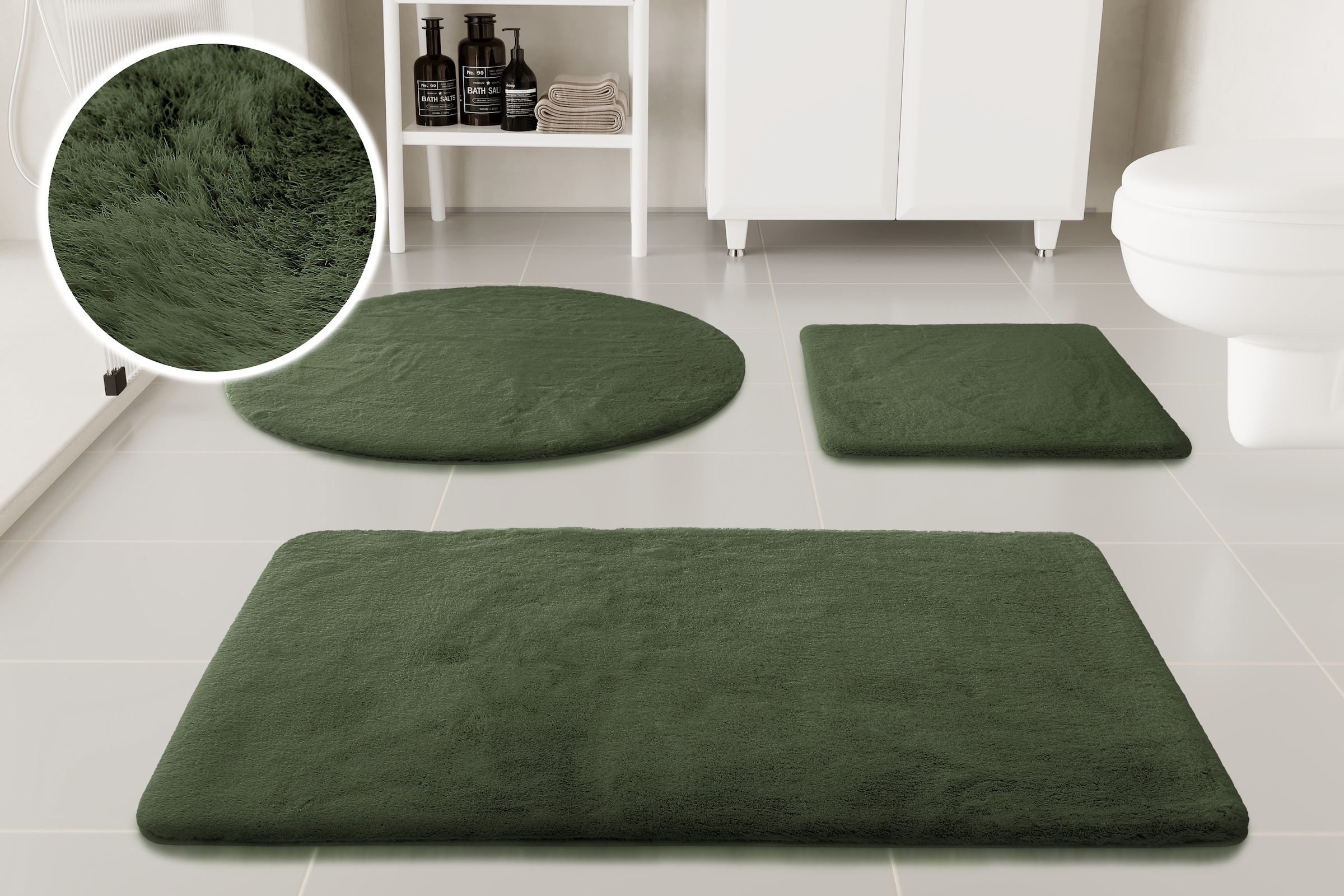 OTTO home Badematte »Lennja« Höhe 25 mm rutschhemmend beschichtet fußbodenheizungsgeeignet Badteppich, getuftet, Uni, antirutsch, flauschig  wie Kaninchenfell