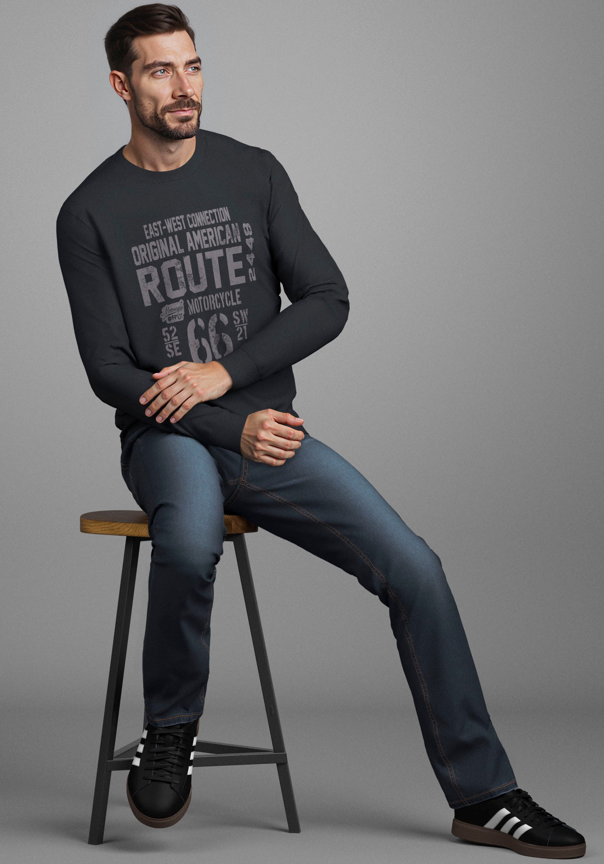 Man's World Rundhalsshirt »Neue Kollektion!« mit Bündchen