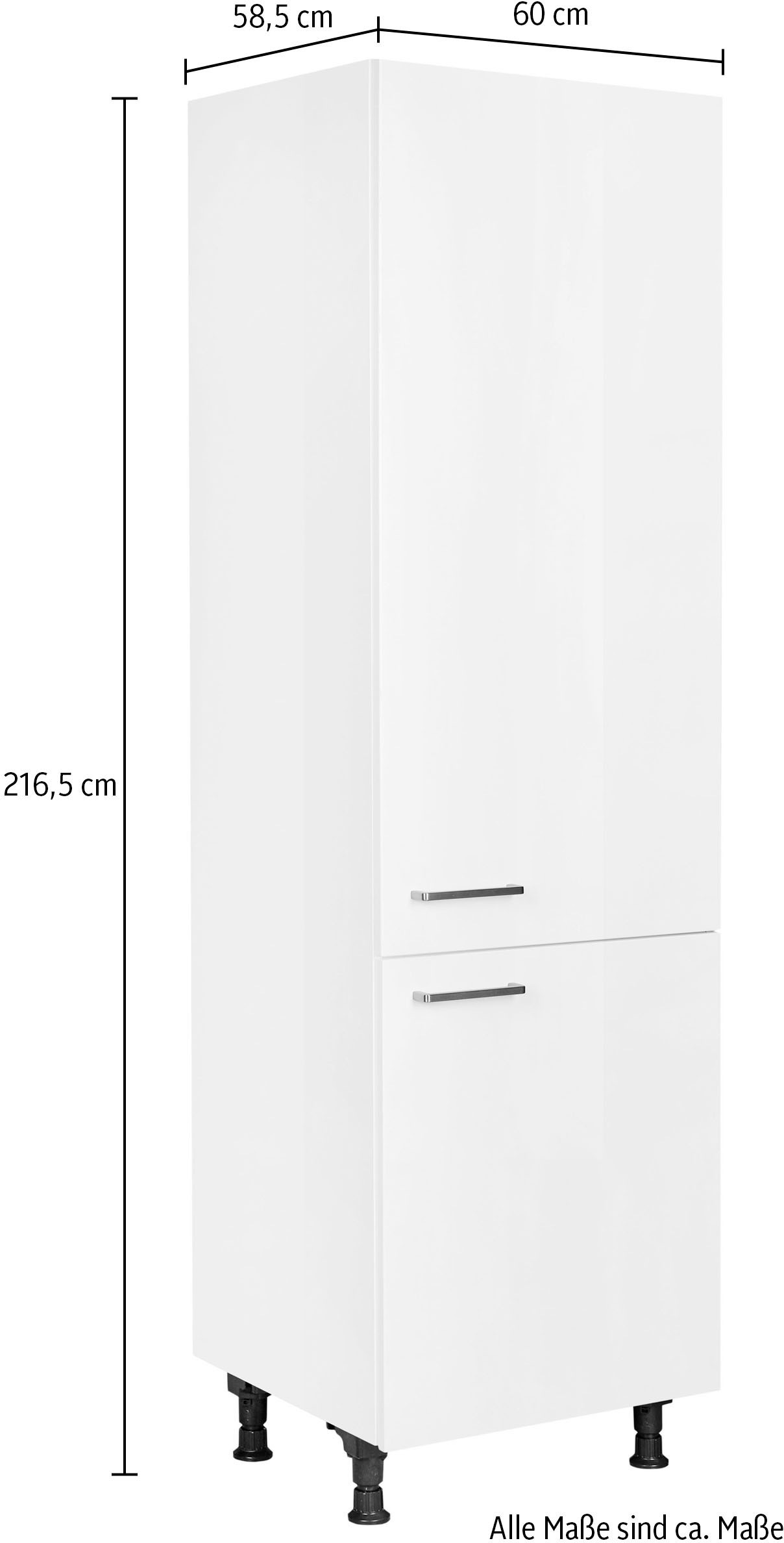 nobilia® Kühlumbauschrank »"Flash", mit zwei Türen und zusätzlichem Einlegeboden,«, vormontiert, Ausrichtung wählbar, Breite/Höhe: 60/216,6 cm