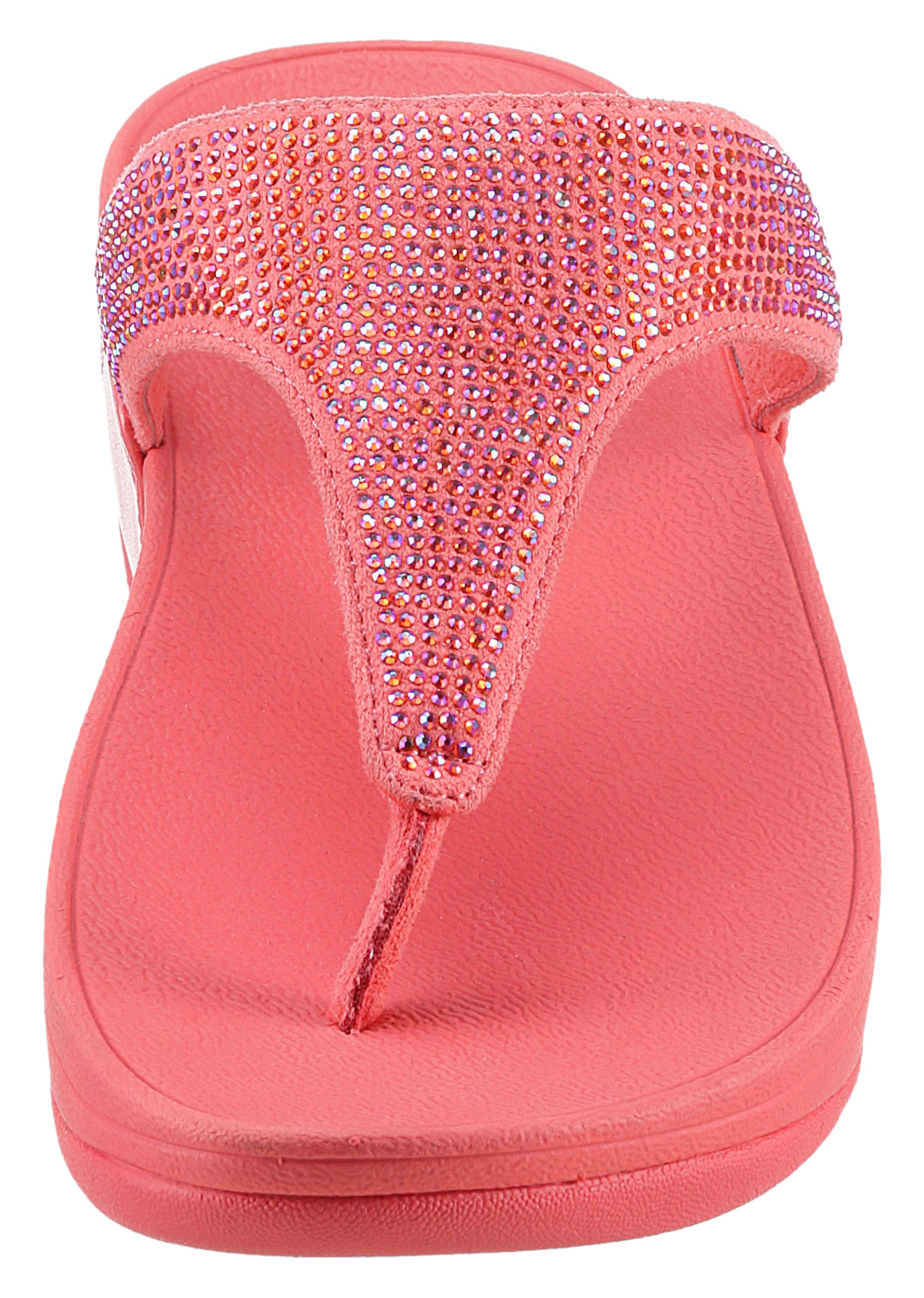 Fitflop Dianette »LULU CRYSTAL EMBELLISHED TOE-POST SANDALS - HOTFIX«, Keilabsatz, Sommerschuh, Zehentrenner mit weichem Zehensteg