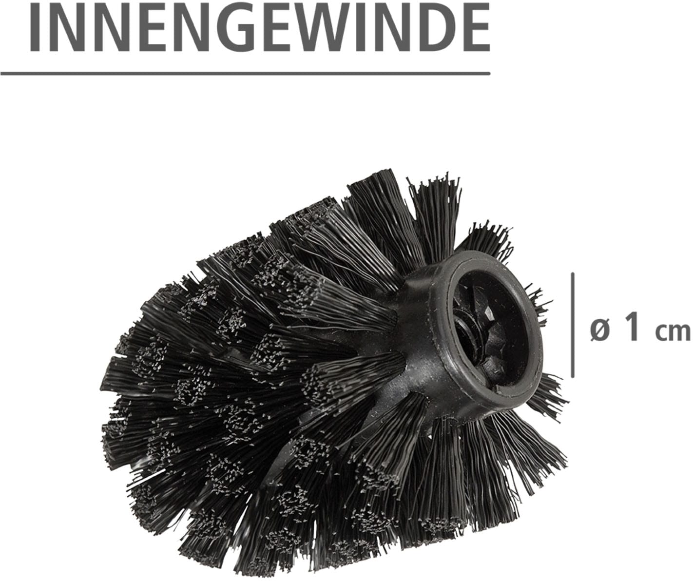 WENKO WC-Reinigungsbürste Set 4 Stk. aus Edelstahl | Kunststoff WC-Bürste mit Edelstahlstiel und Kunststoffborsten, Ø 8 cm