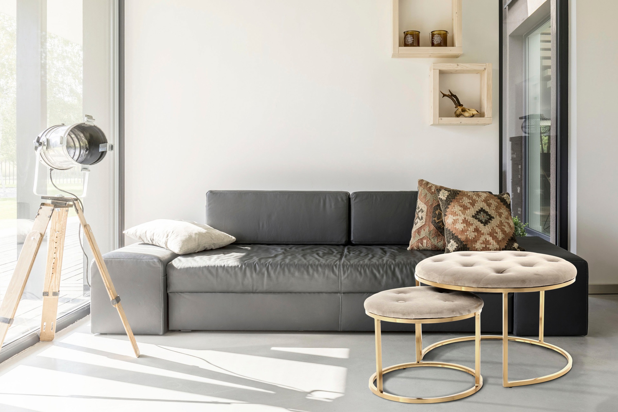 Kayoom Sitzhocker »Hocker Myla 2er-Set, praktisch ineinander schiebbar«, (S günstig online kaufen