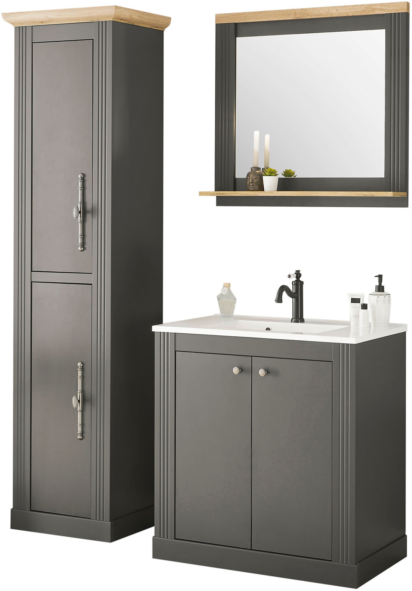 Home affaire Badmöbel-Set »WESTMINSTER, Bad im Landhausstil, 3-teiliges Bad günstig online kaufen