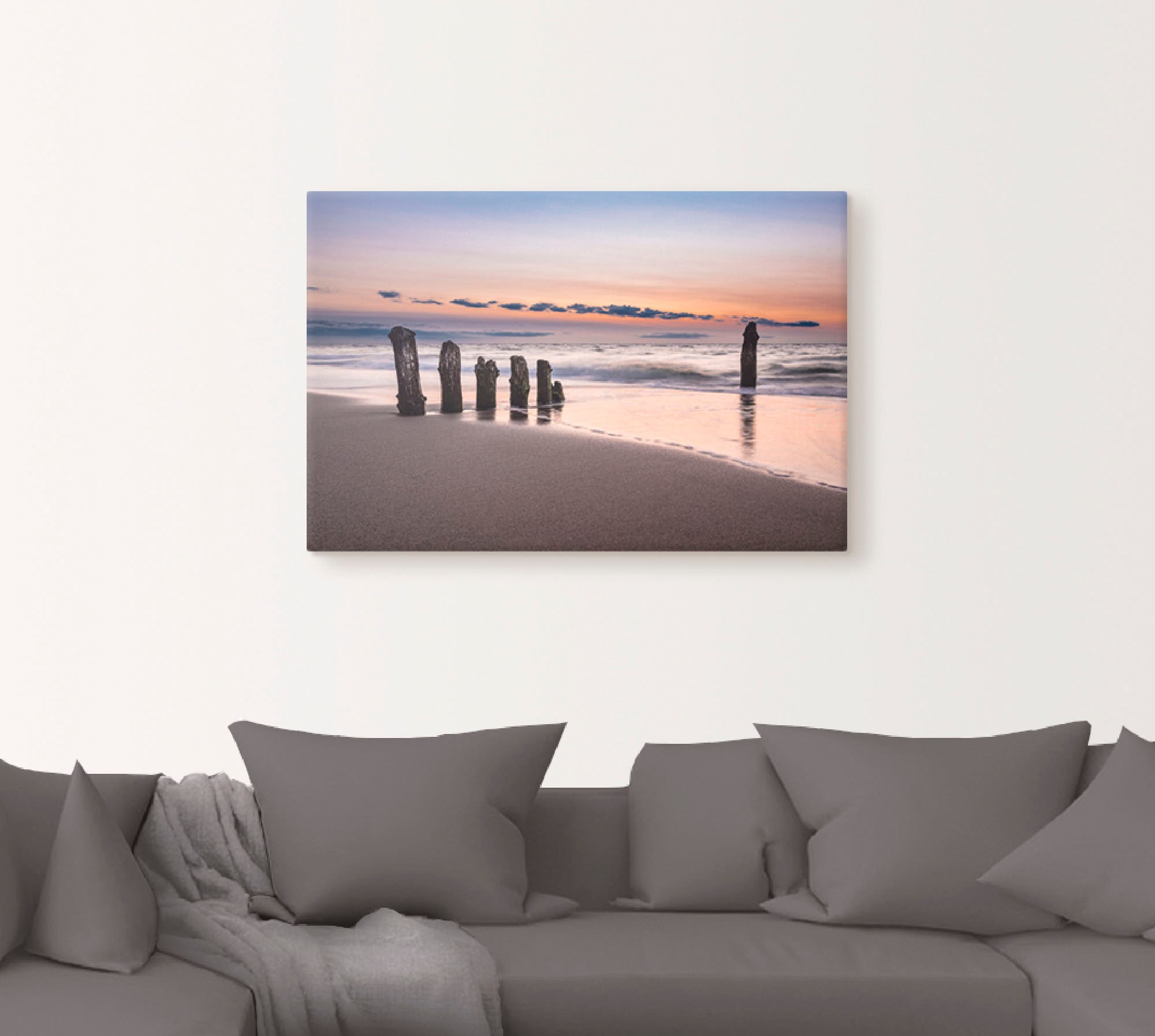 Artland Wandbild »Buhne an der Küste der Ostsee«, Strand, (1 St.), als Alub günstig online kaufen