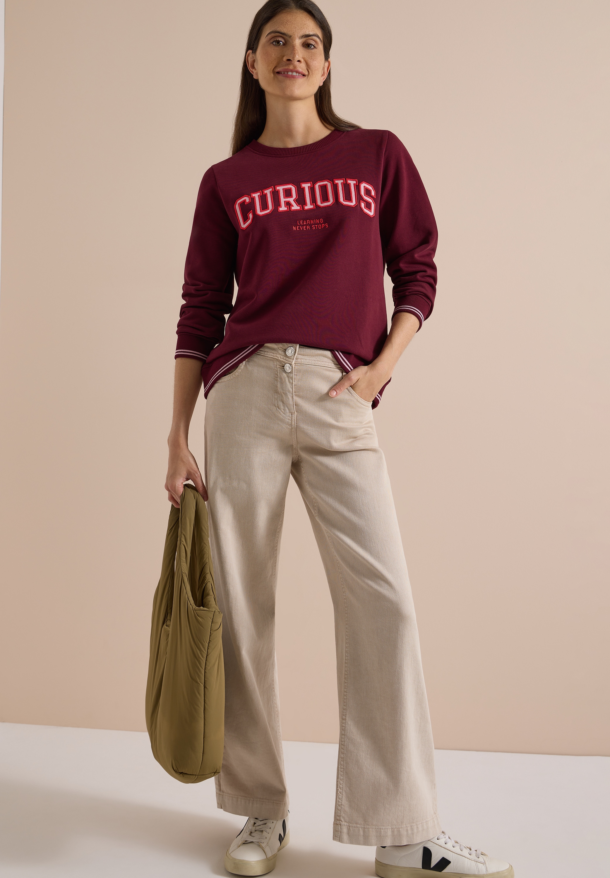 Cecil Sweater , mit Rundhals und Stickerei
