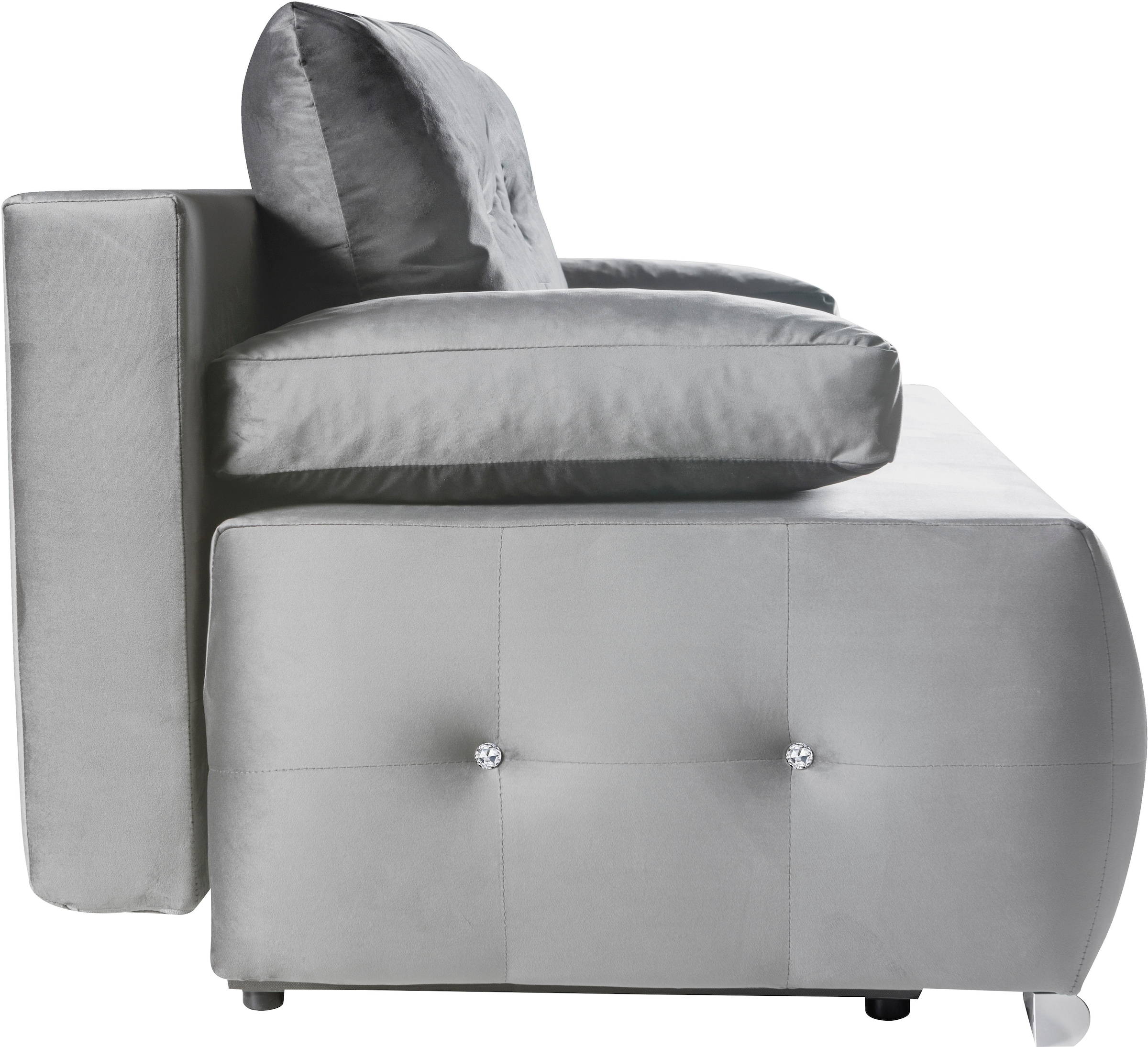 WERK2 Schlafsofa »Monaco«, 2-Sitzer Schlafcouch mit Bettkasten & funkelnden Ziersteinchen