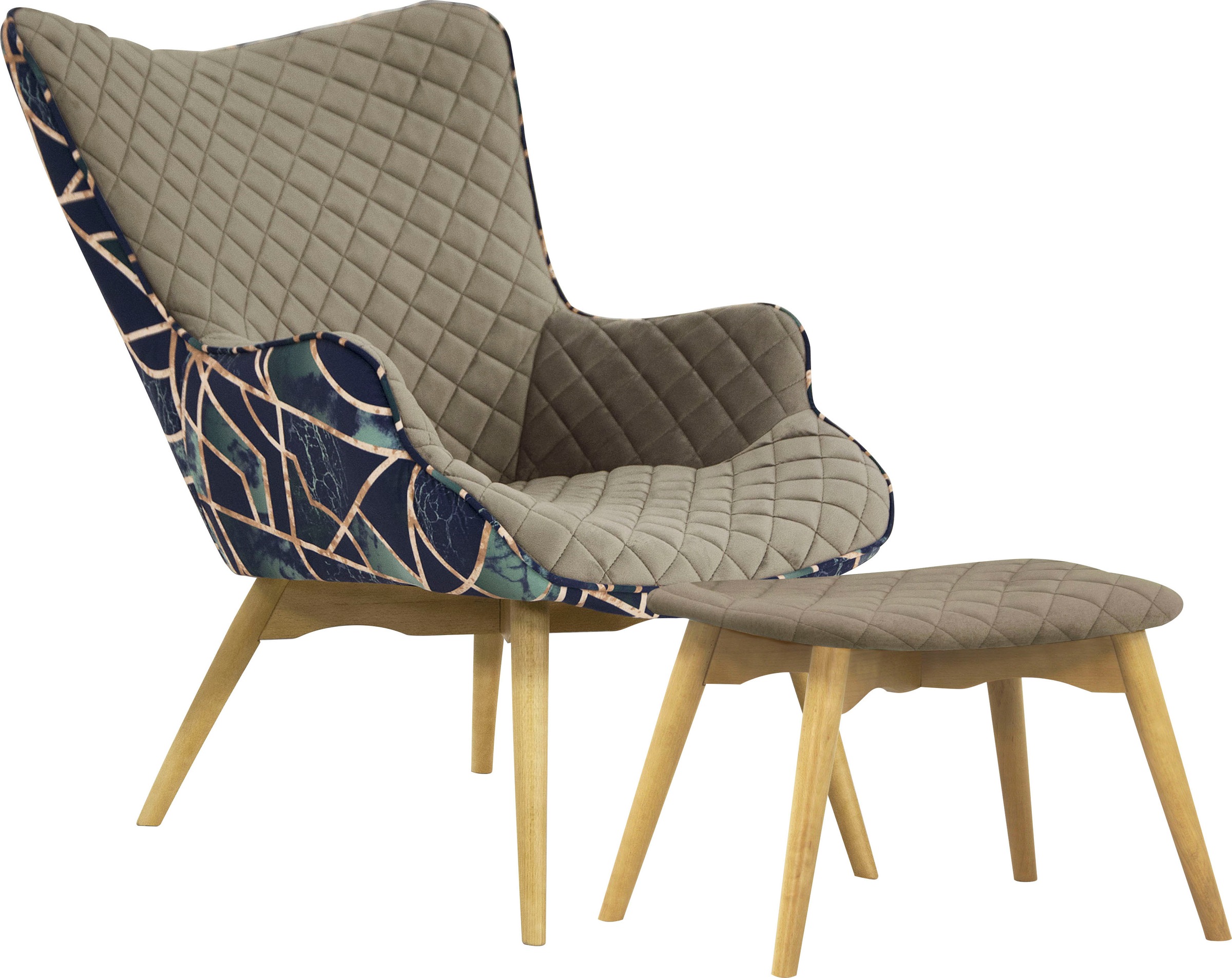 Home affaire Sessel »Duke Print« Karoprägung im Sitzbereich und Dekostoff a günstig online kaufen