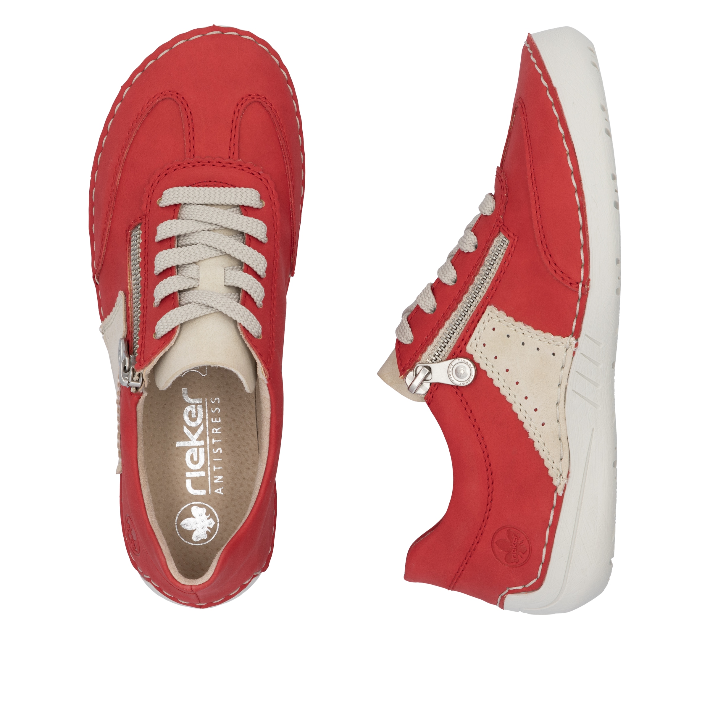 Rieker Sneaker  , Halbschuh, Freizeitschuh, Schnürschuh mit Reißverschluss