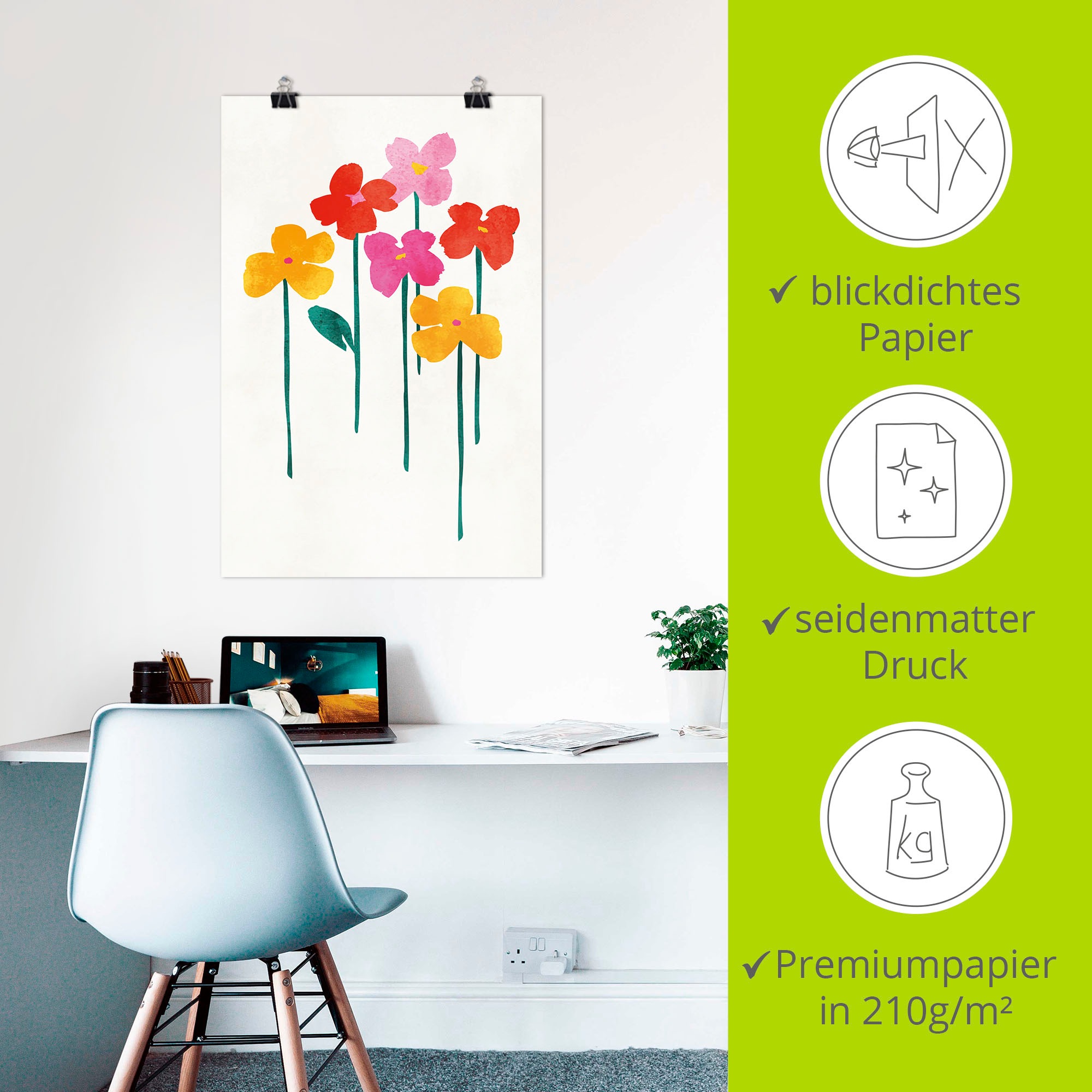 Artland Wandbild »Kleine glückliche Blumen«, Blumenbilder, (1 St.), als Leinwandbild, Poster in verschied. Größen