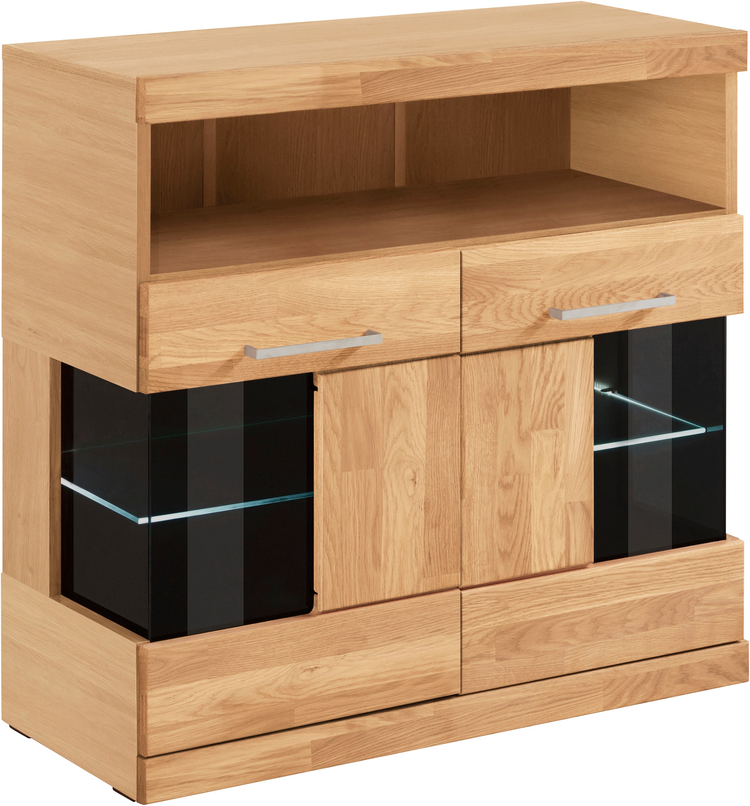 Home affaire Kommode »Ribe 85cm breit,35 cm tief, Fronten Massivholz,2 Türe günstig online kaufen