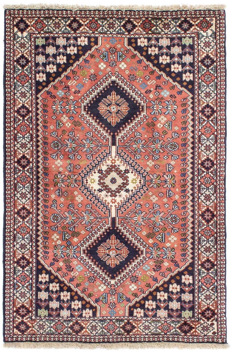 morgenland Wollteppich »Yalameh Medaillon Blu scuro 144 x 100 cm«, rechteck günstig online kaufen