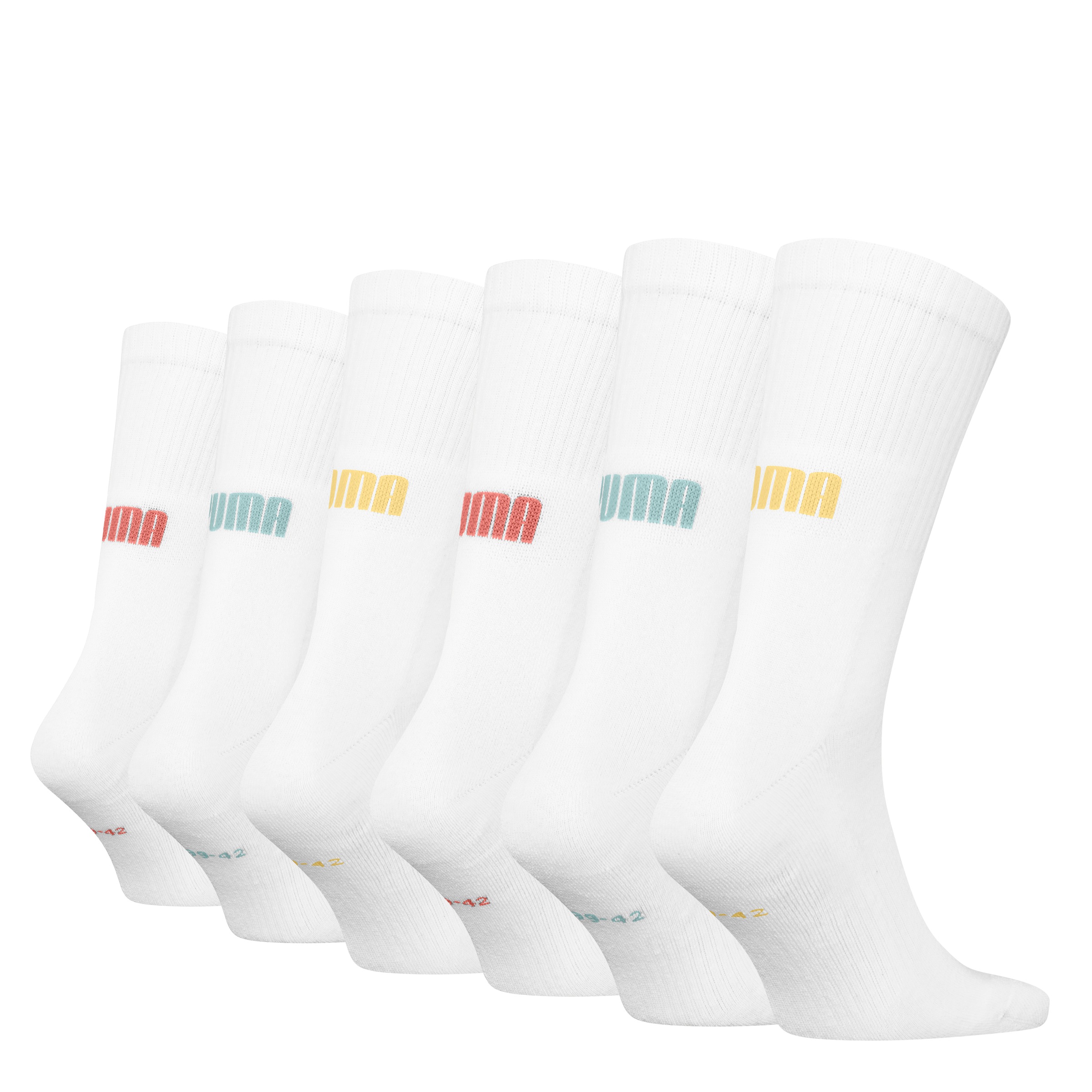 PUMA Socken »PUMA UNISEX CUSHIONED NEXT CREW 6P ECOM« 6 Paar,  mit Logoschriftzug an der Rückseite