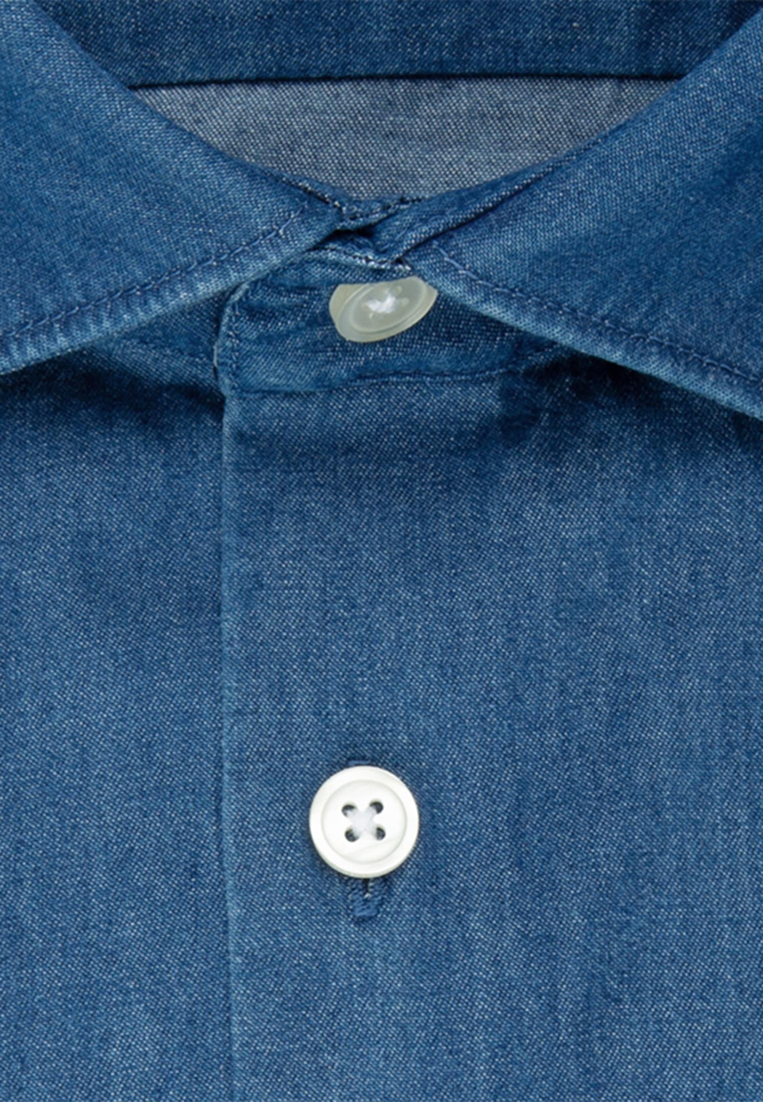seidensticker Jeanshemd »Schwarze Rose«, Slim Langarm Kentkragen Uni