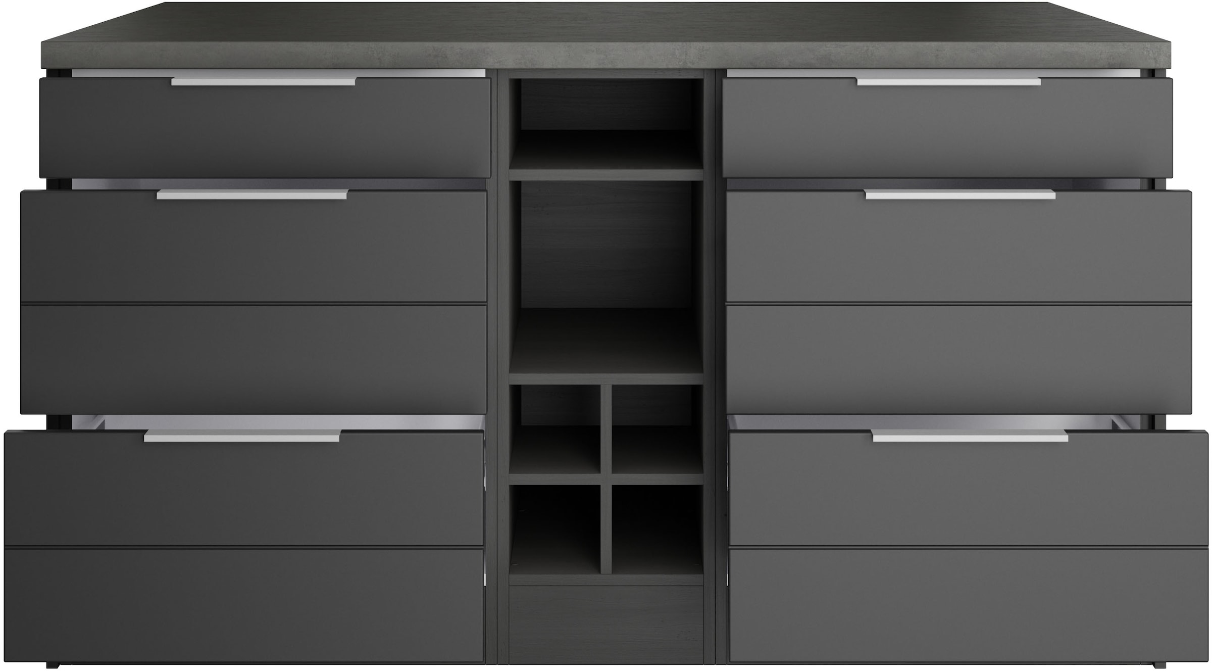 KOCHSTATION Kücheninsel »KS-Luhe, Breite 153 cm, mit Flaschenregal«, MDF-Fronten, Arbeitsplatte 38mm stark