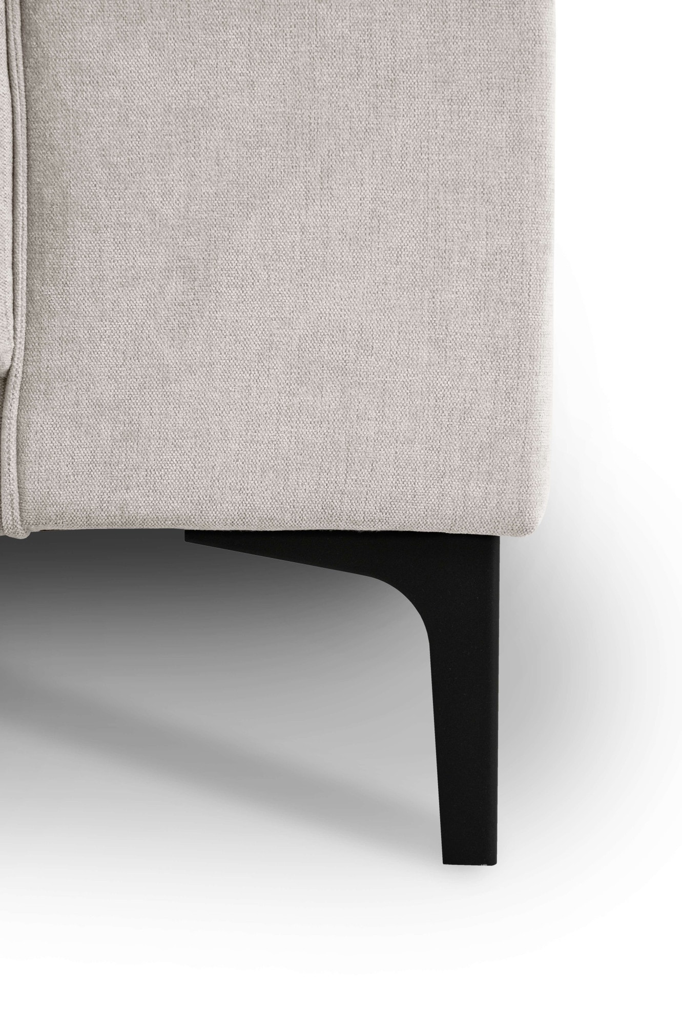 Places of Style Ecksofa »Polsterecke Oland, Struktur, Flachgewebe, Luxus-Microfaser, Boucle«, L-Form, 280 cm, Wellenunterfederung, Skandi-Design, Metallfüße