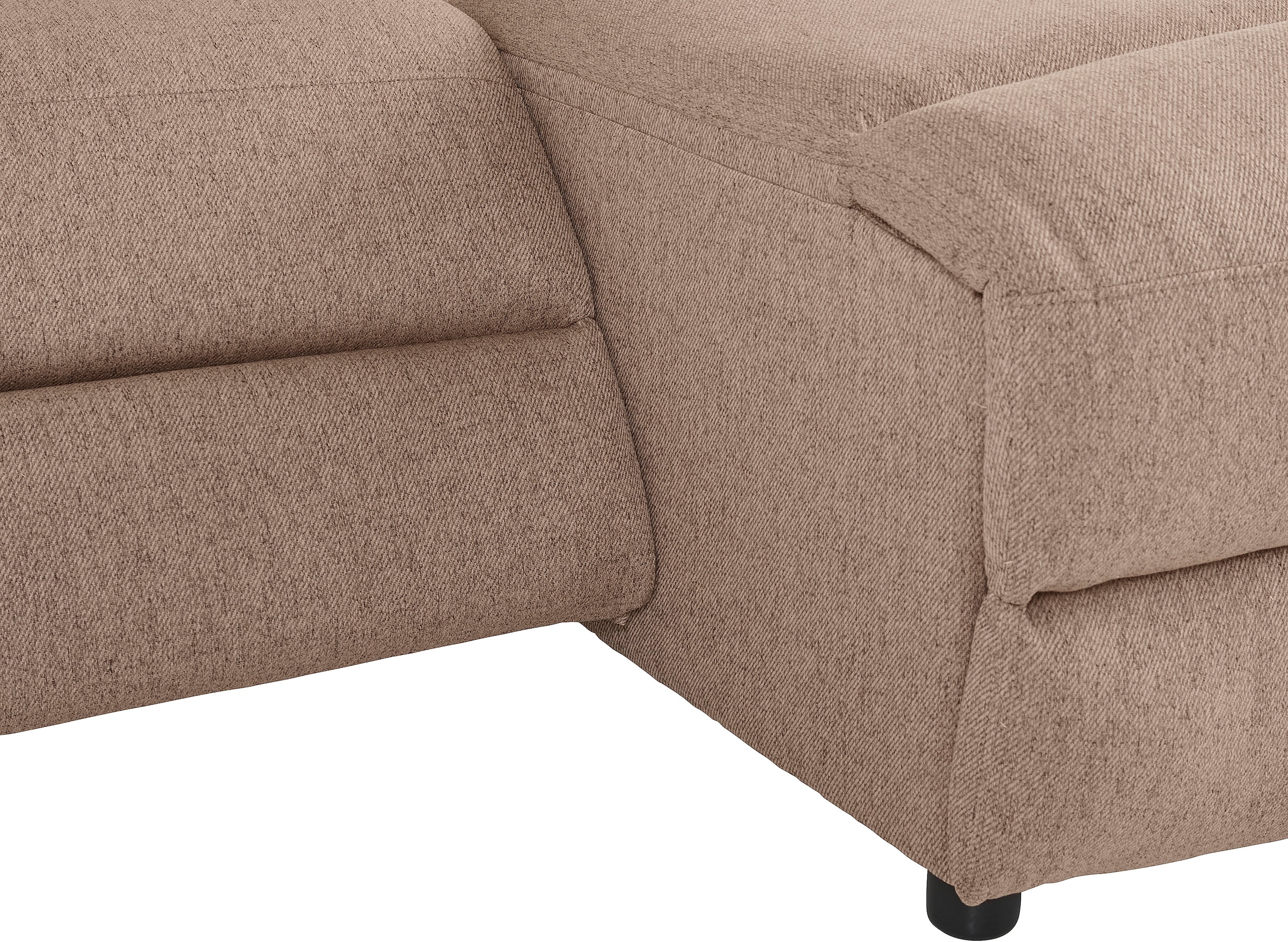 INOSIGN Ecksofa »JENNA, L-Form, 209cm, manuelle u. elektrische Funktion, mit USB A/C,«, Liegefunktion 105°-150°, Federkern, Struktur fein