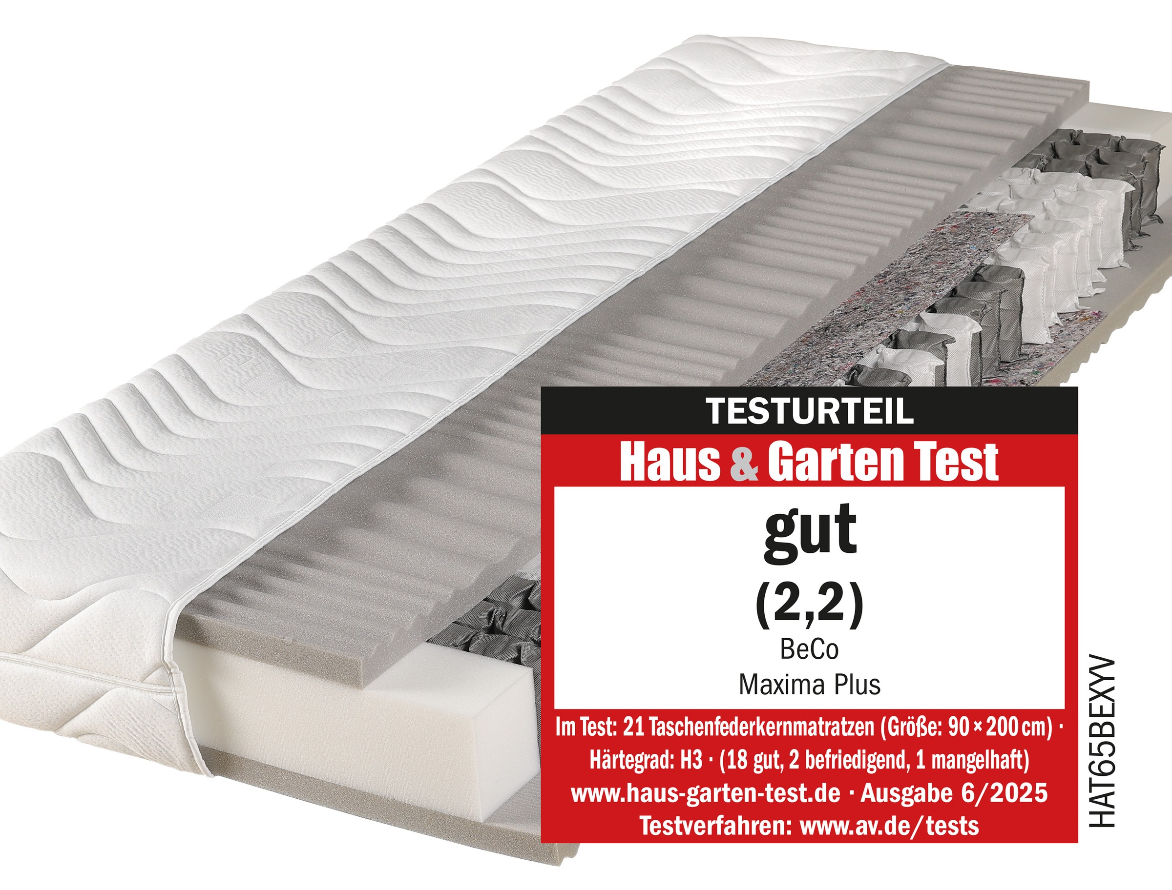 Beco Taschenfederkernmatratze "Maxima Plus, Matratze in 90x200 und vielen weiteren Größen erhältlich", transparent (weiß, neutral), 3 (81 kg - 100 kg), Polyester Bezug, B/L: 140cm x 200cm