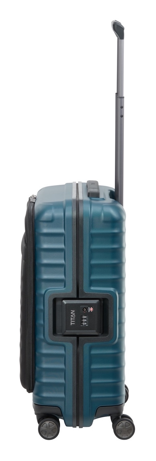 TITAN® Hartschalen-Trolley »LITRON Frame mit Vortasche, Safeplus-Verschluss«, 4 Rollen, Hartschalen-Koffer Made in Germany mit 10 Jahren Herstellergarantie