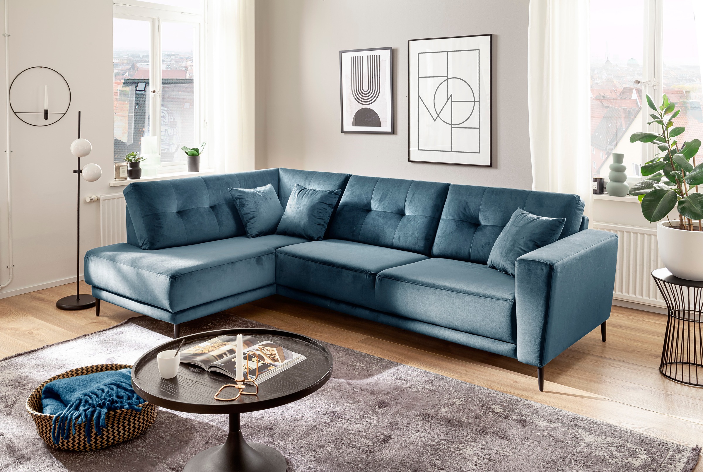 Trends by HG Polsterecke »Barcelona L-Form«, mit Metallfuss, frei im Raum s günstig online kaufen