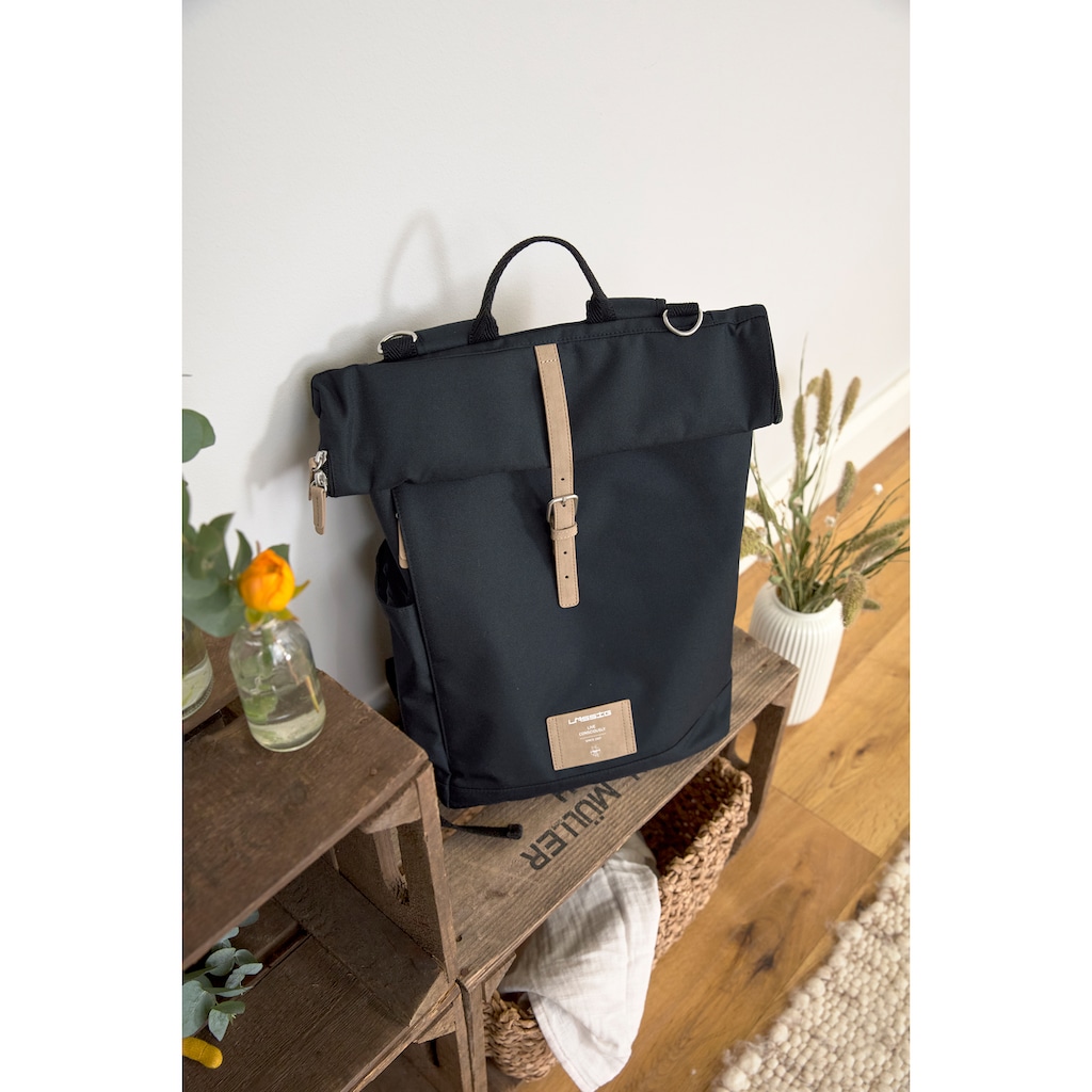 LÄSSIG Wickelrucksack »Green Label, Rolltop, night Blue«